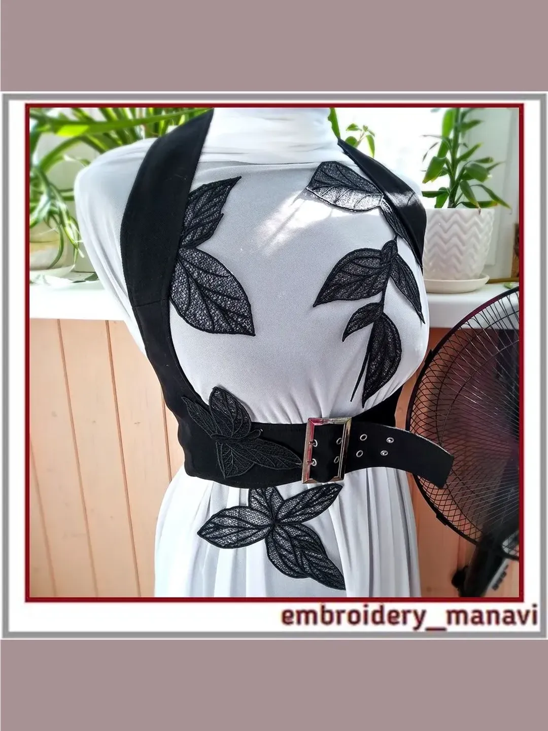 In the hoop embroidery designs FSL lace leaves