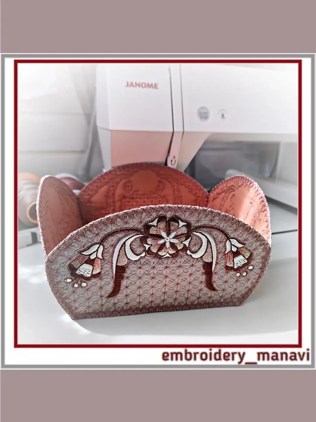 Machine embroidery design in the hoop breadbox - home decor