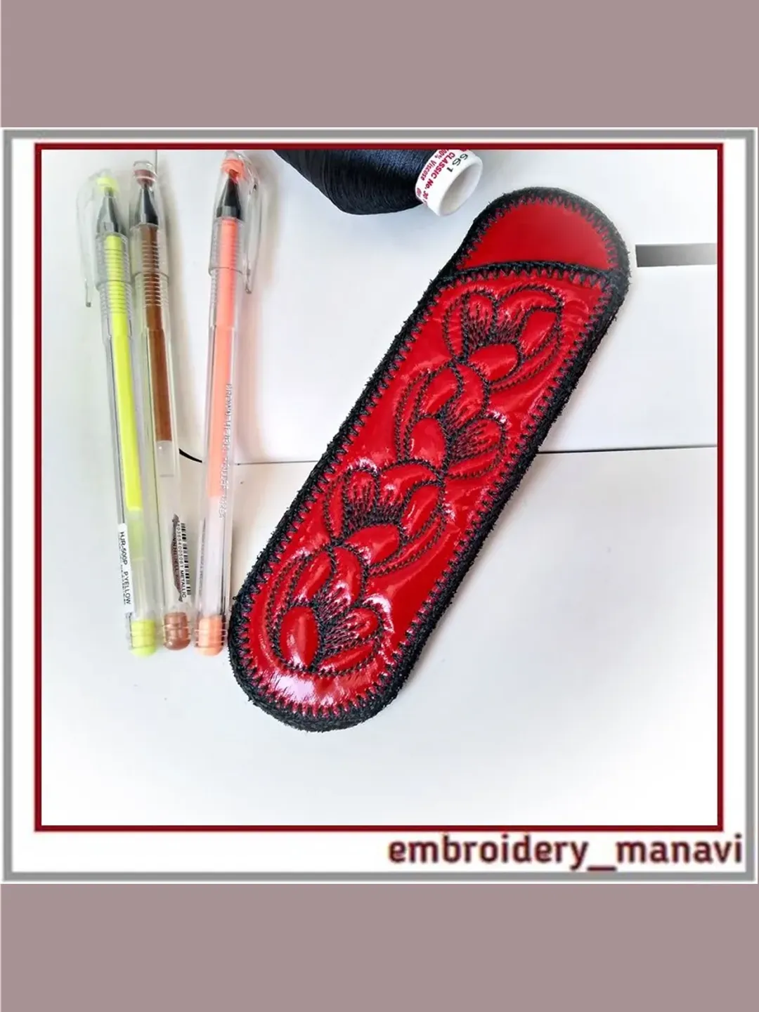 Case for pens, pencils or markers In The Hoop Machine Embroidery Design ITH