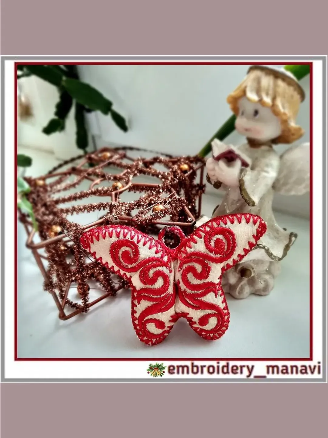 In the hoop Christmas toy butterfly machine embroidery design