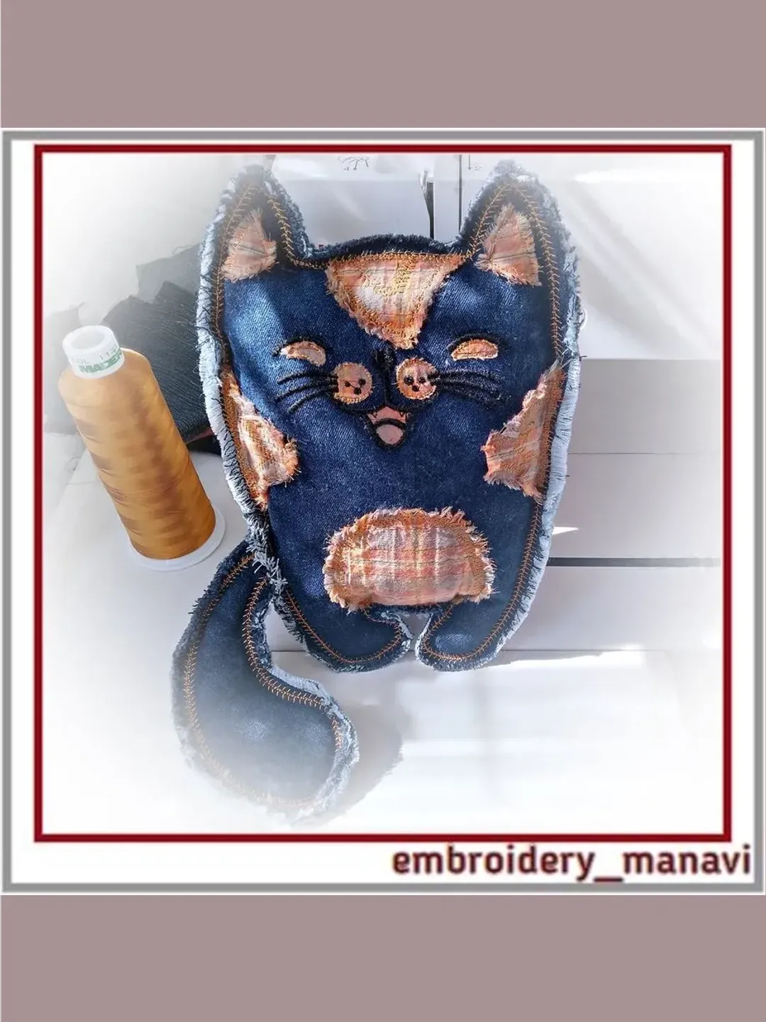 Toy in the hoop Cat 2 hoops Machine embroidery design