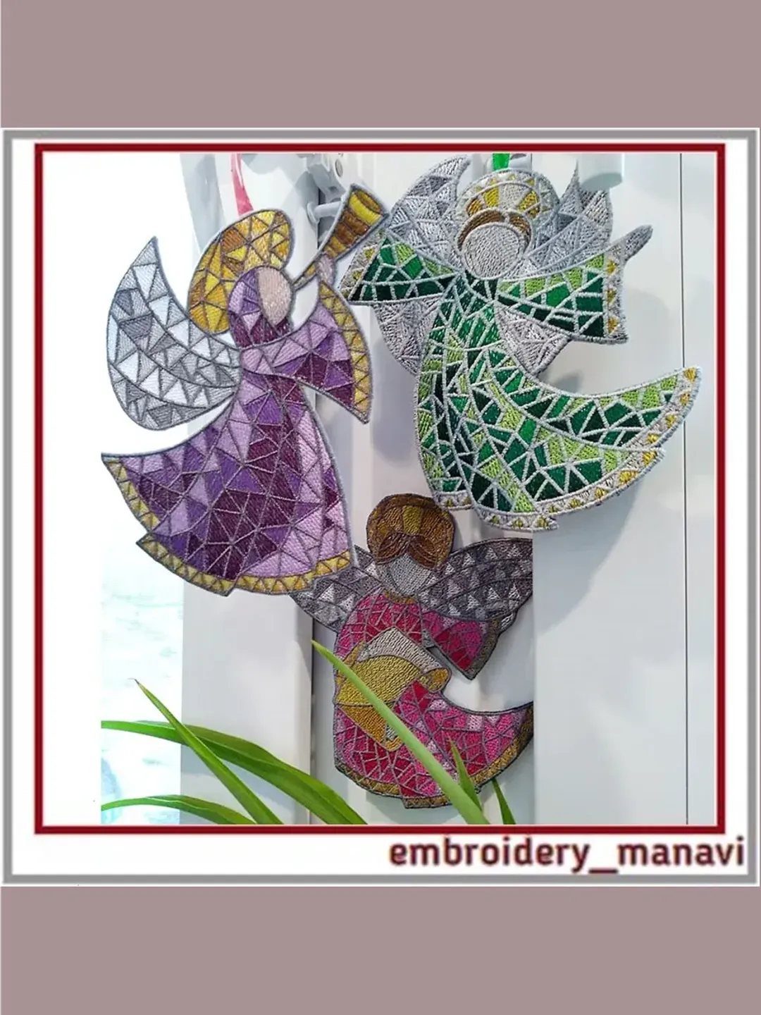 In the hoop set Christmas angels Machine Embroidery Design