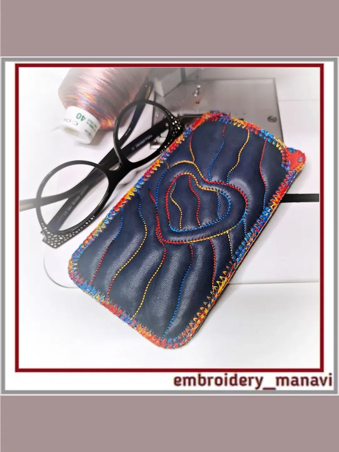 In the Hoop Embroidery Design Eyeglass Case & Small Projects