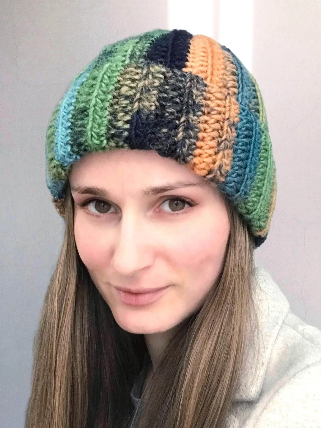 Crochet Scrap Yarn Beanie - Cozy Warm Wool Winter Hat - Unisex Snug Fit Stocking Cap - Muliticolor Boho Fisherman Hat