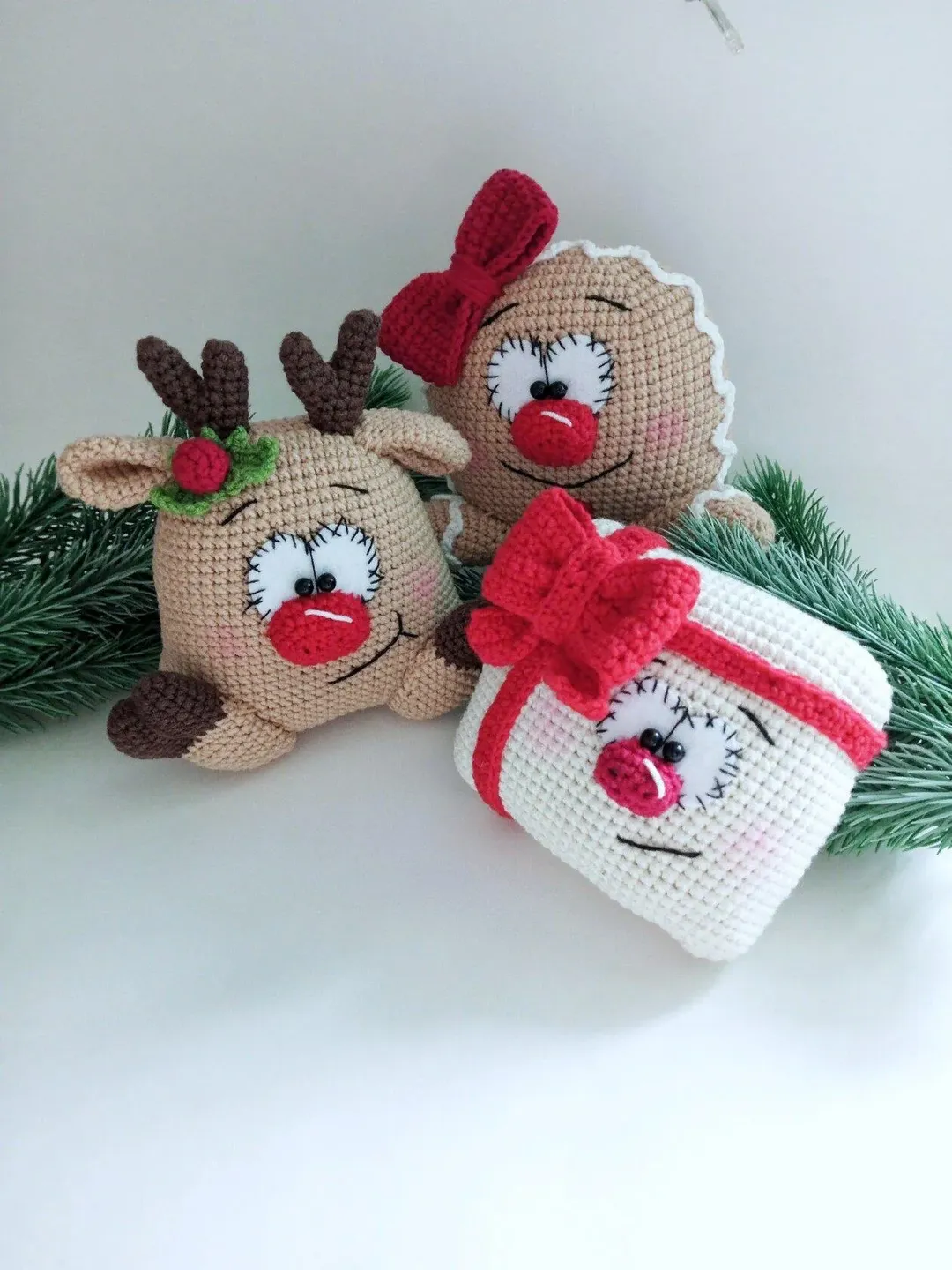 Crochet Christmas decoration: Reindeer, Gingerbread, Present,Pattern English, Amigurumi, Christmas, Decor, Pattern, PDF