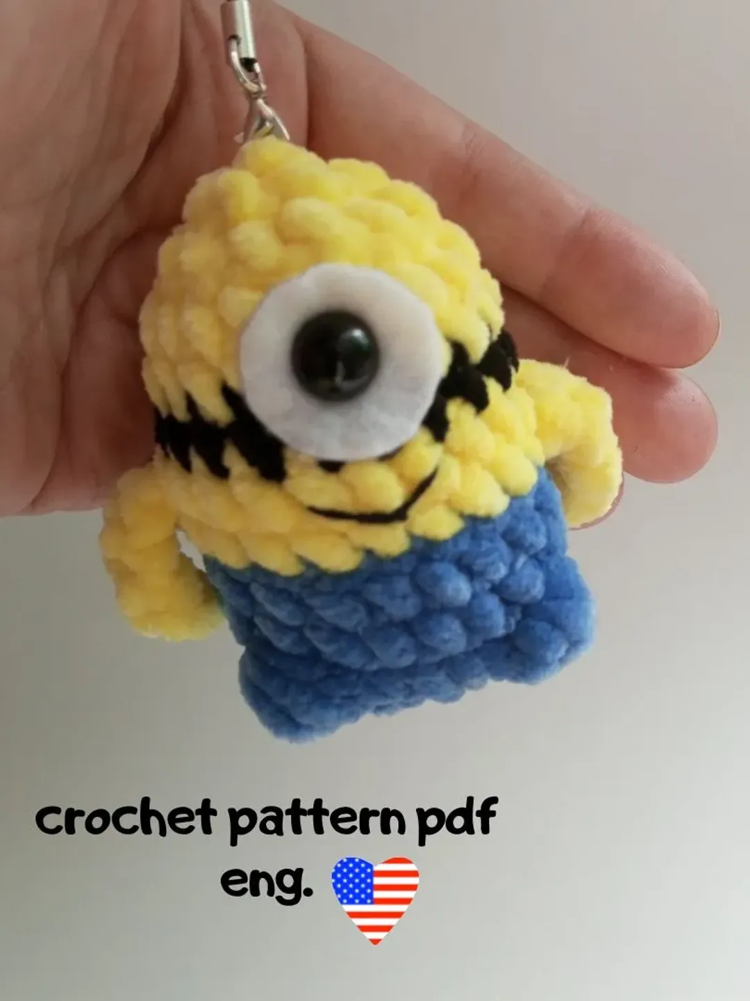 Minion Keychain Crochet Pattern - Small Toy - Accessory