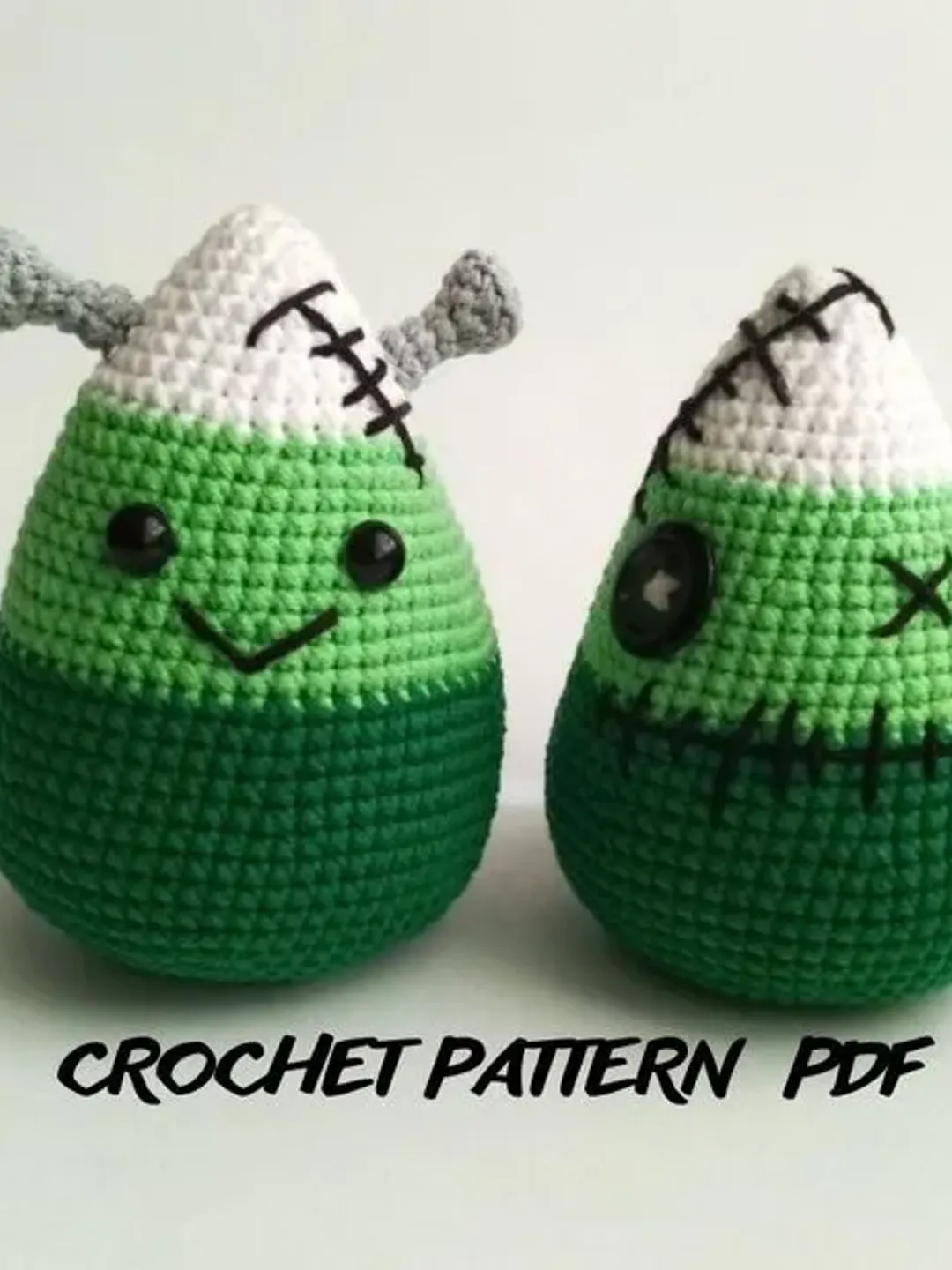 Candy corn Frankenstein and Zombie, halloween decor, Crochet pattern, PDF
