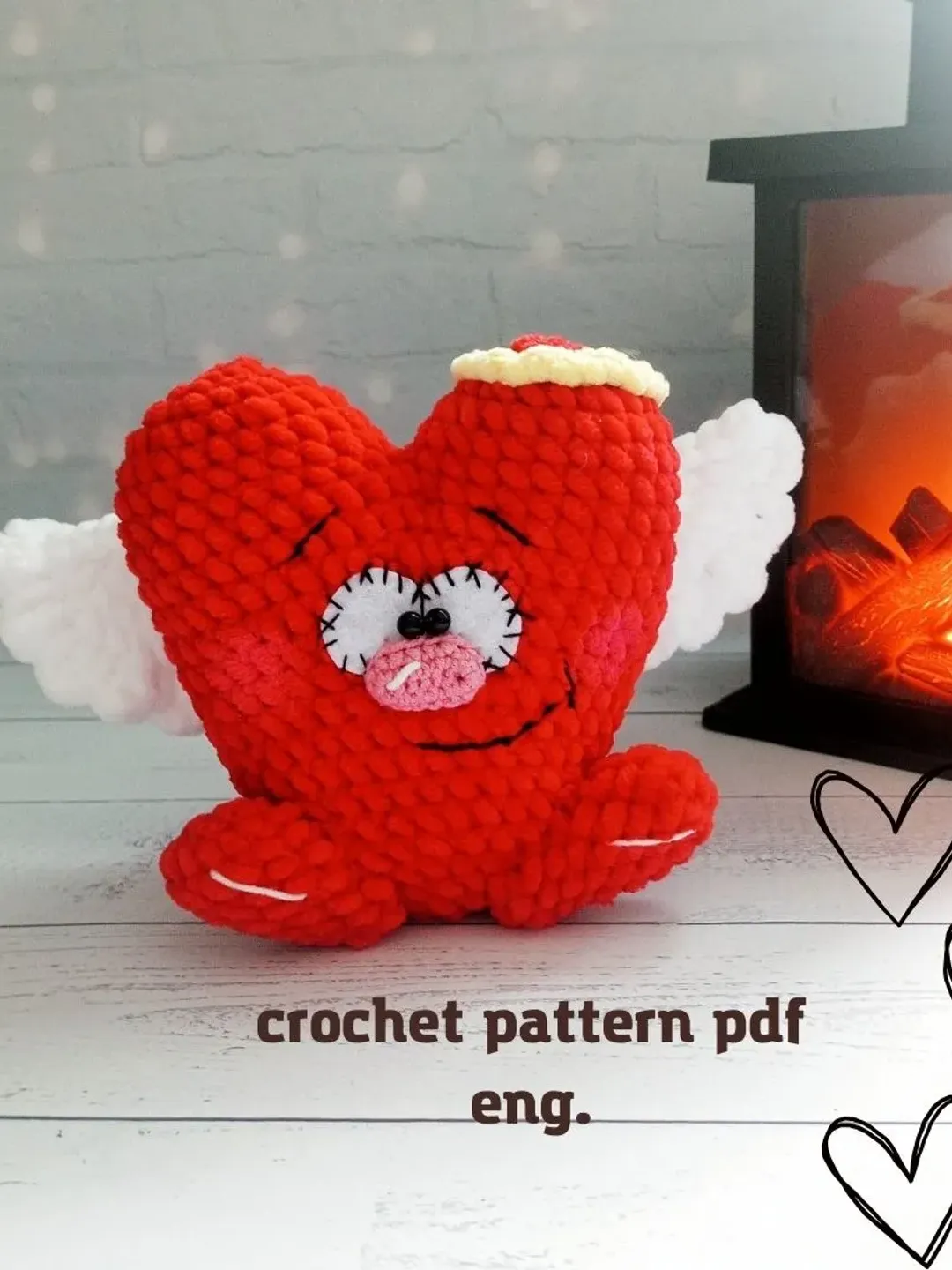 Crochet Pattern Amigurumi Heart, Angel’s Heart