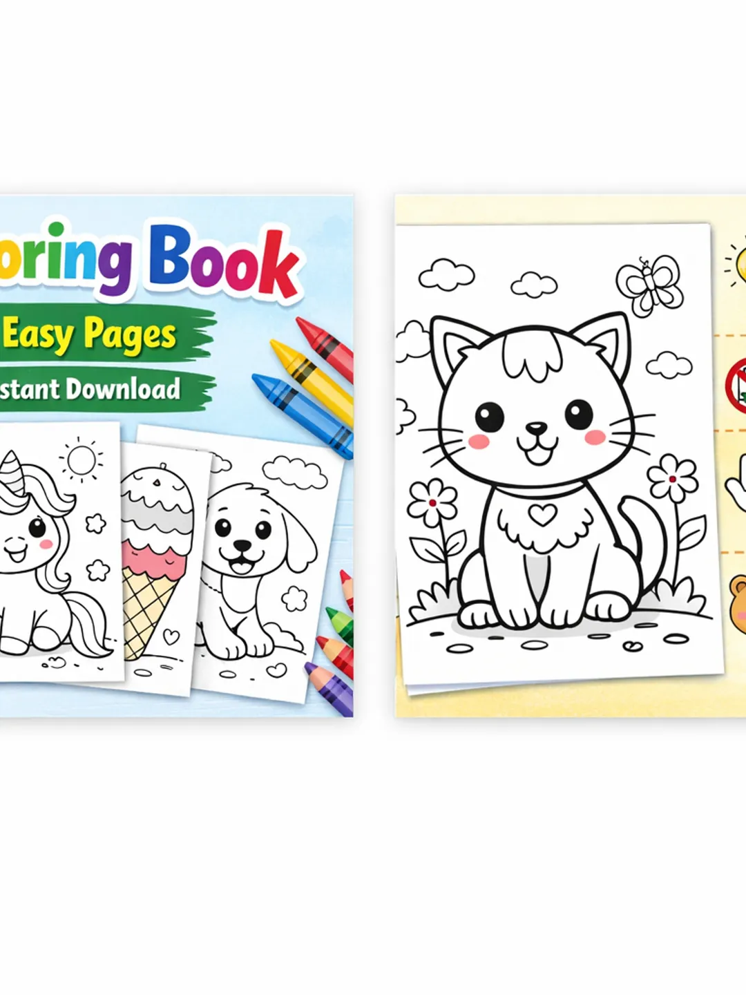 Cartoon Characters Coloring Book for Kids: Fun, Cute & Easy Designs