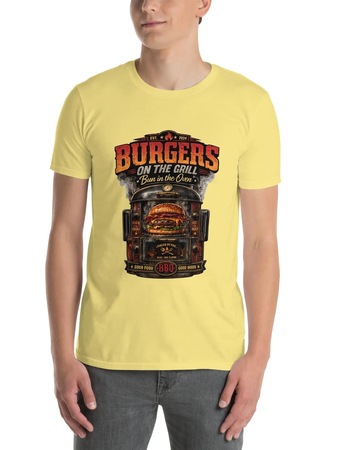 Burgers On Grill T-Shirt, Funny BBQ Pregnancy Announcement Tee