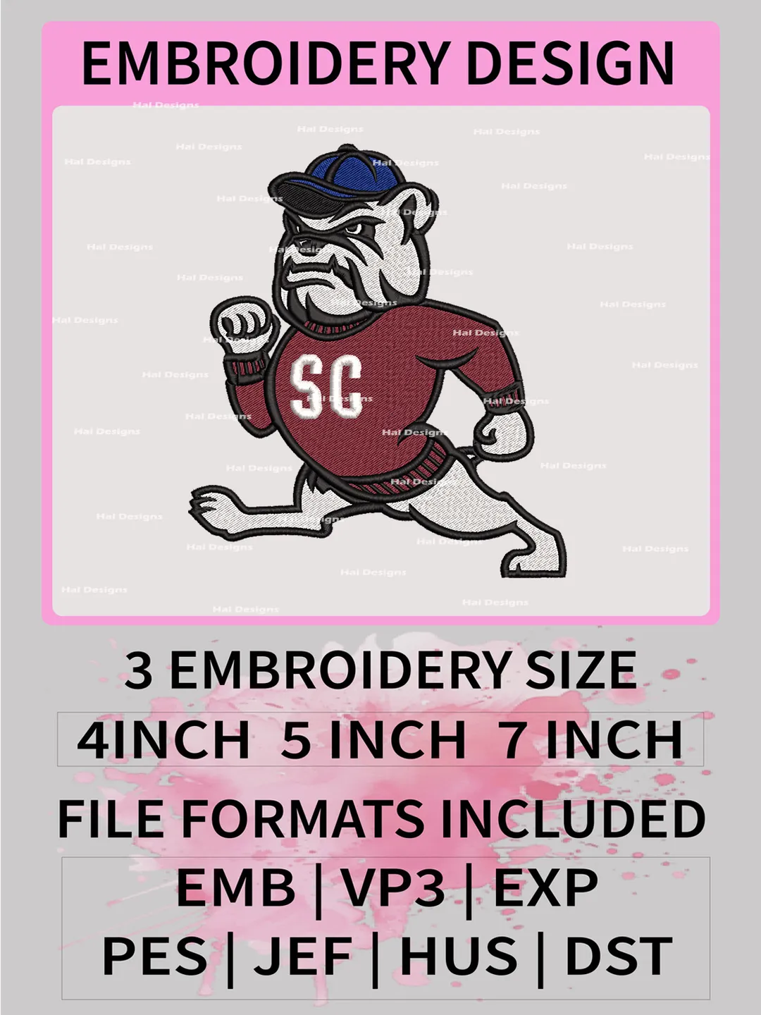NCAA South Carolina State Bulldogs Embroidery File, 3 Sizes, 6 Formats, NCAA Machine Embroidery Design, NCAA Logo, NCAA Teams