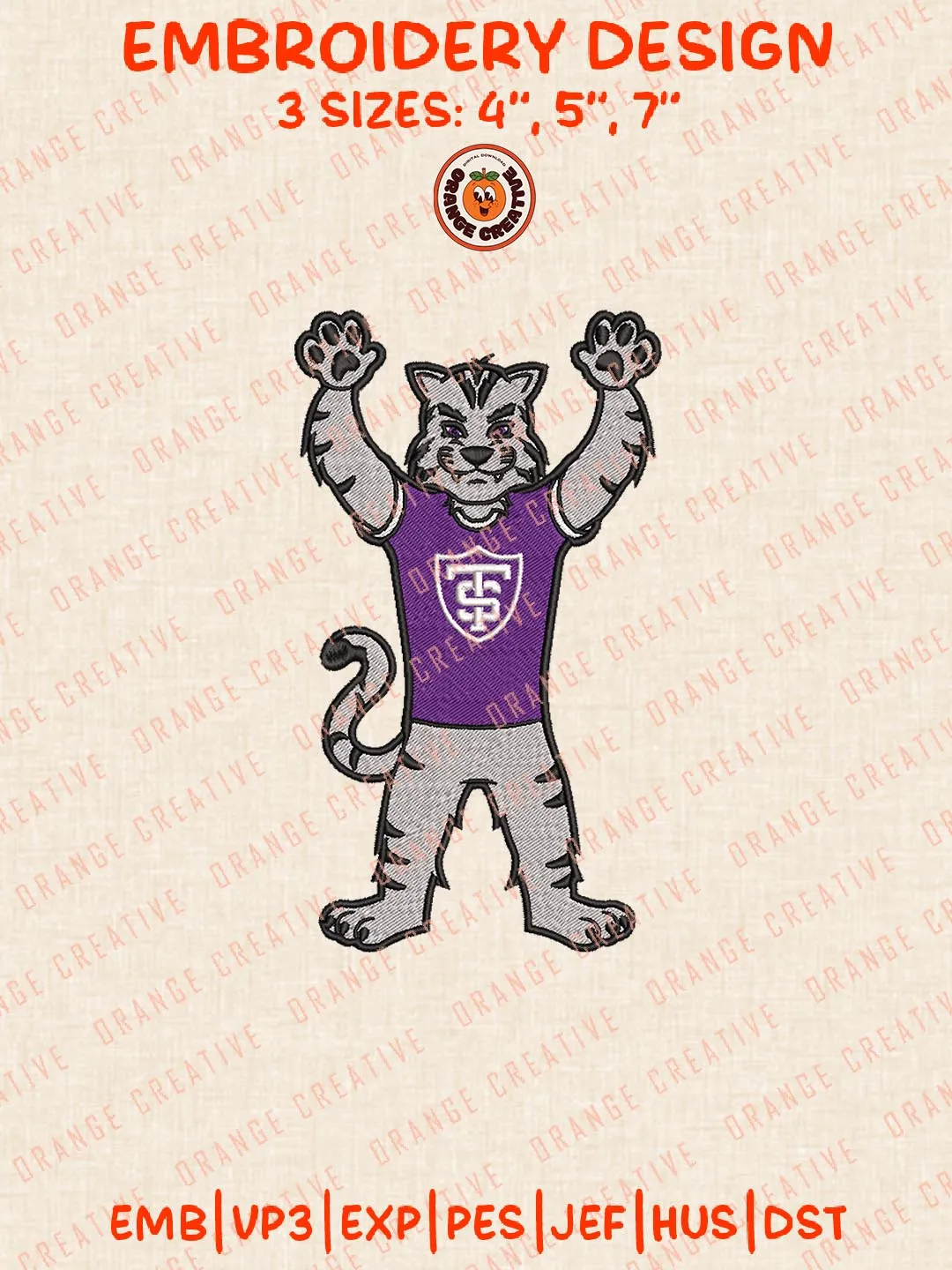 NCAA St Thomas Minnesota Tommies Mascot Embroidery Design, NCAA Logo Embroidery Design, Machine Embroidery Design File, 4 Sizes, Digital Download