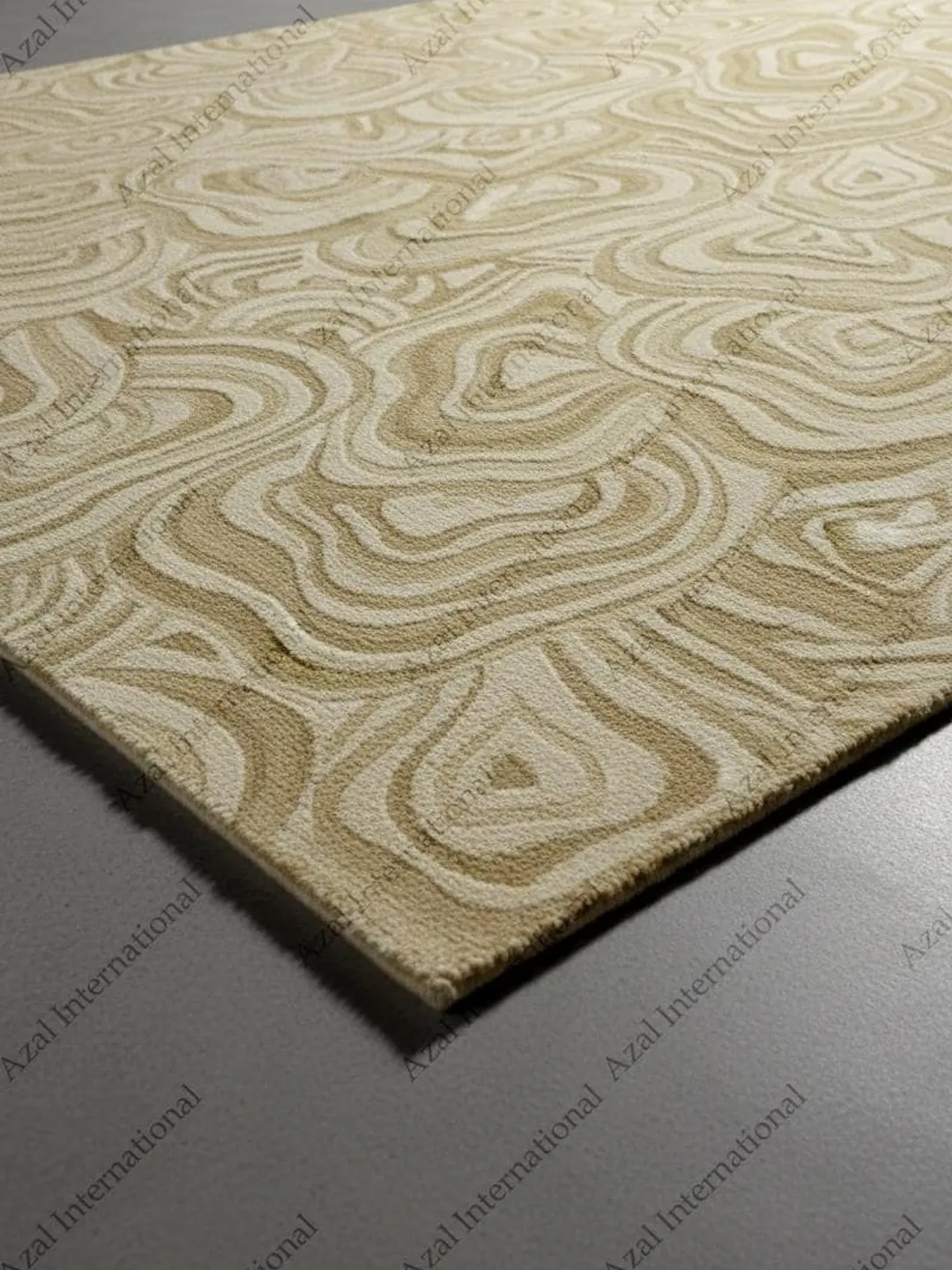 Topography Rug Pattern Hand Tufted Abstract Topographic Rug in Beige & Sand – Modern Organic ...