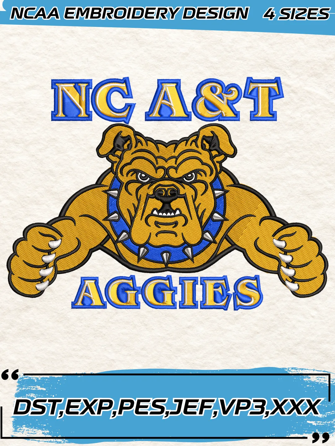 North Carolina A&T Aggies Miscs Embroidery Designs,NCAA Logo Embroidery ...
