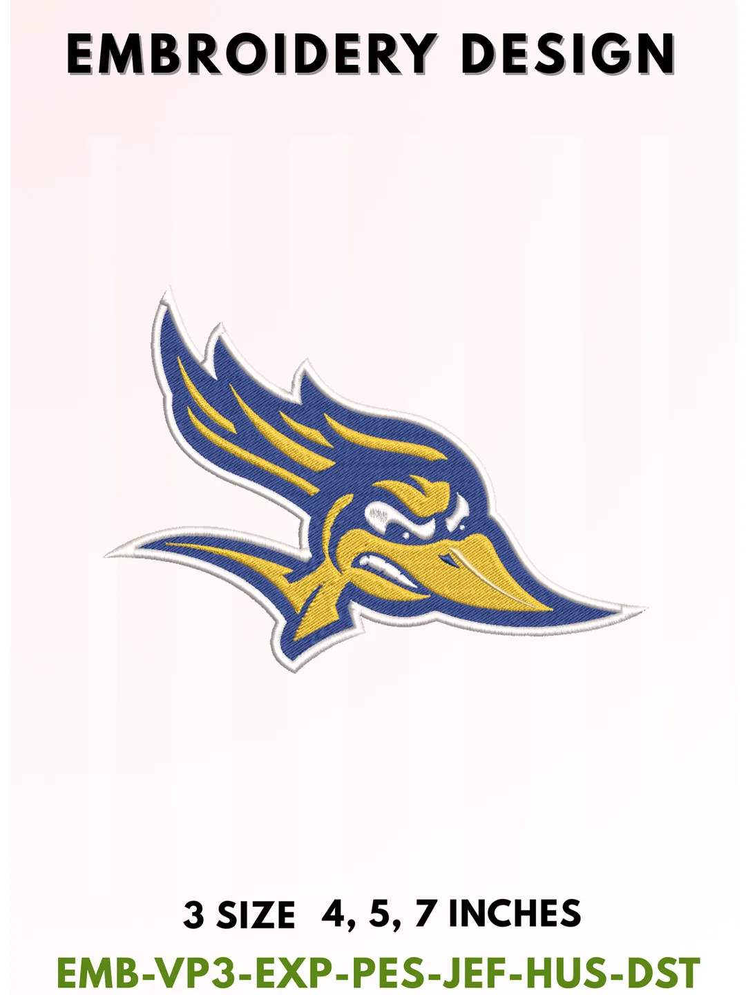 Roadrunner Football Embroidery Design, College Sports Embroidery Files, Sports Machine Embroidery Files, 3 Sizes, Instant Download