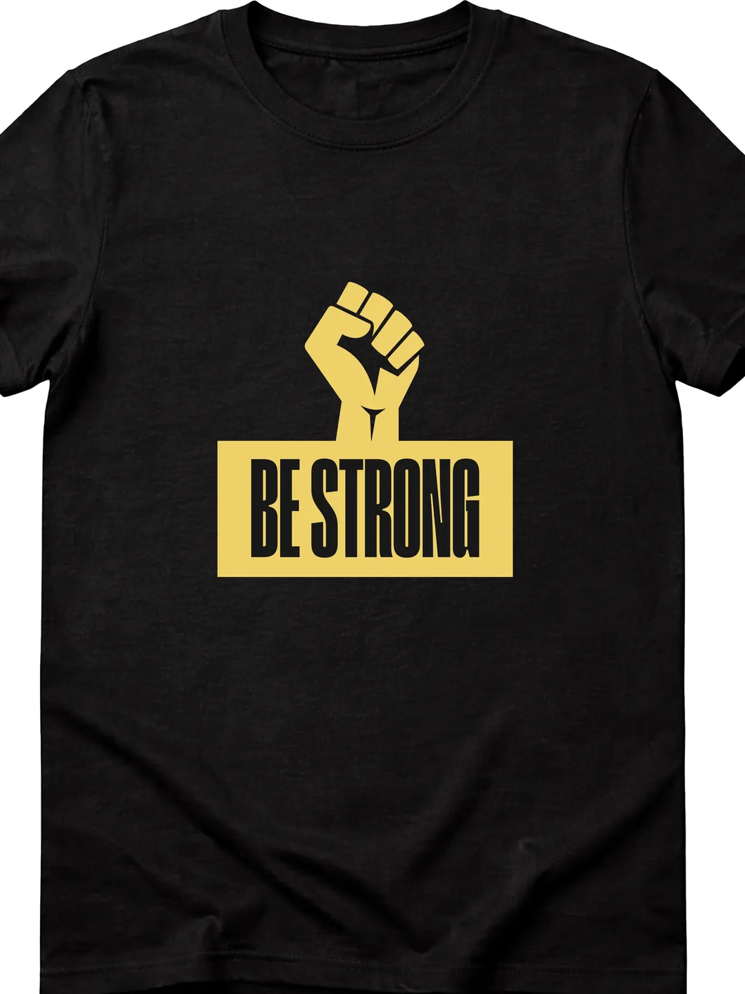 T-Shirt Design Yellow and Black Motivational Strong Themed T-Shirt | Inspirational Graphic Tee