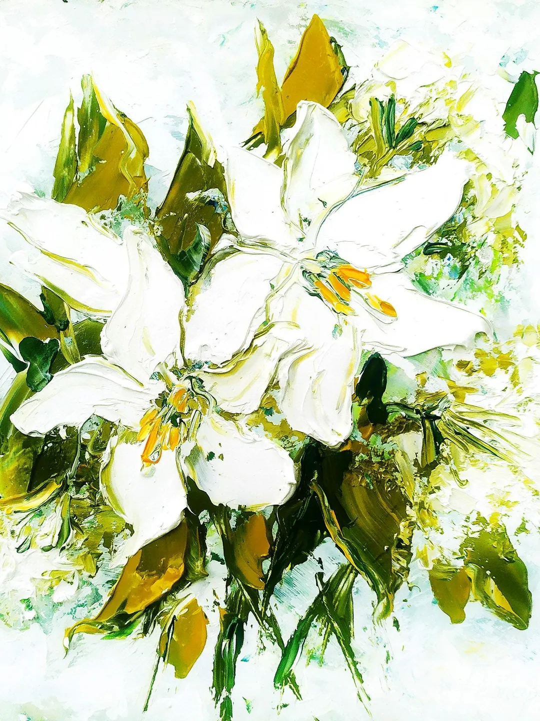 Lily Painting Flower Original Art Original Oil Painting Painting Painting Abstract  Floral Painting  Gift  by ArtProkopaloSv