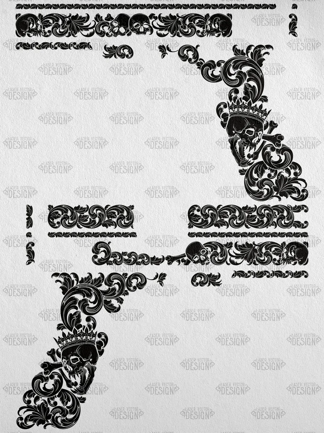 VECTOR DESIGN Glock 22 gen 4 Skull with crown and scrolls