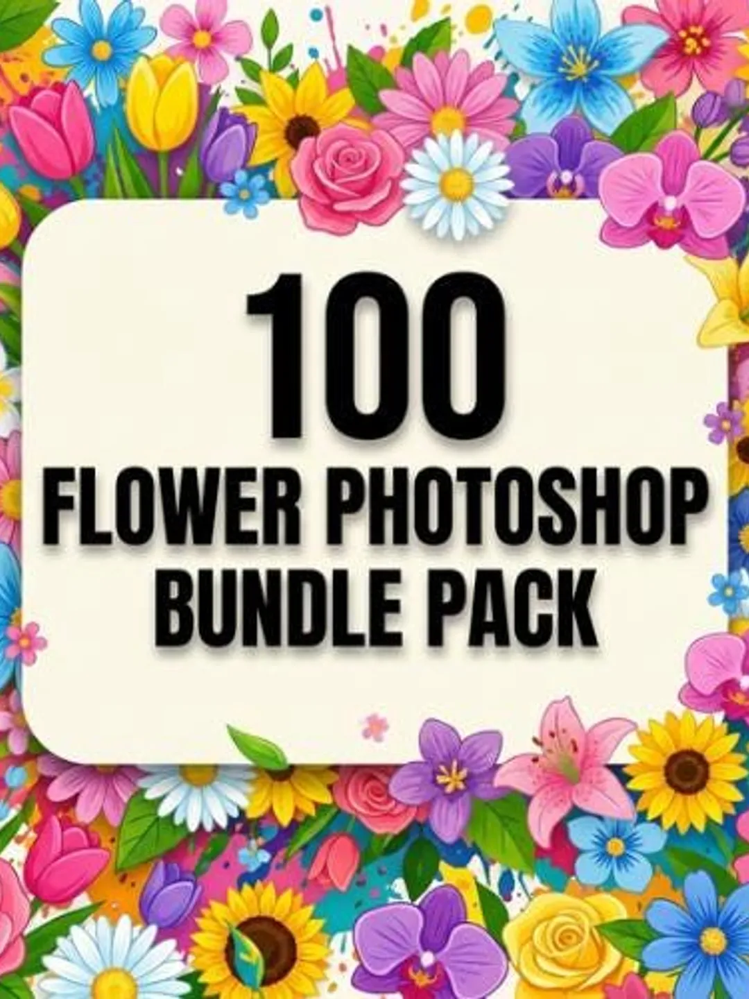 100+ Flower Photoshop Bundle| Floral, Rose, Leaf & Botanical Stamps | Nature, Botanical Digital Art Brushes | Photoshop Brush Set