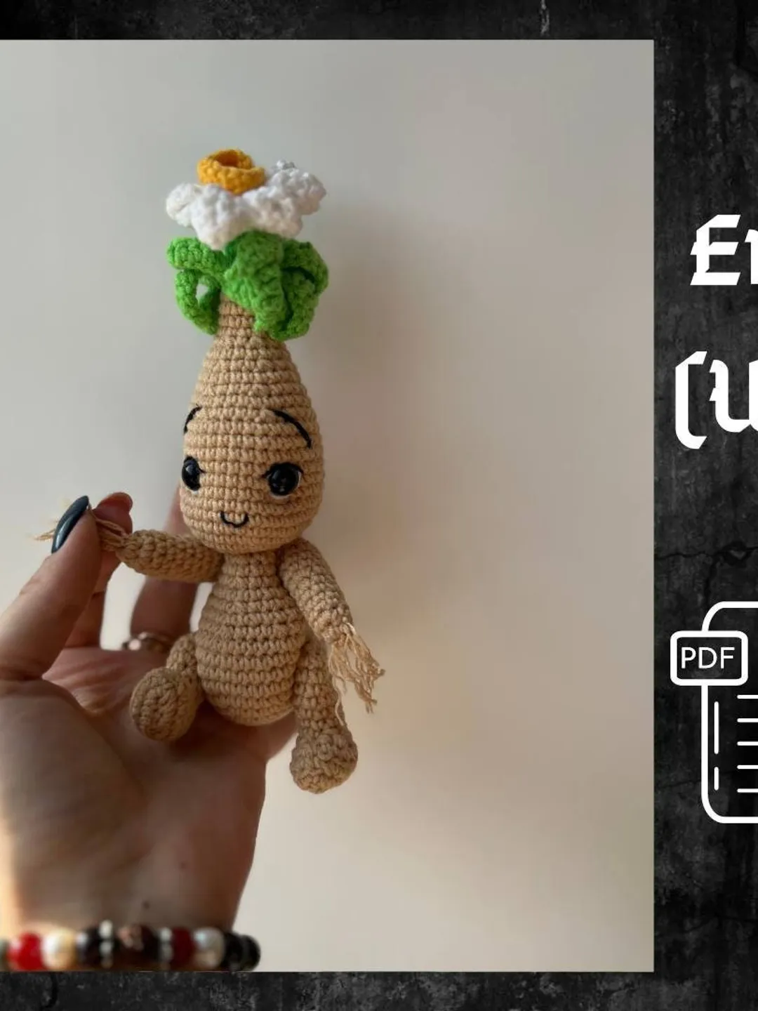 PDF Crochet Narcissus Doll Pattern, Amigurumi Flower, Cute Plant Doll, Flower doll, Amigurumi Doll Pattern, Flower Toy, Spring Crochet