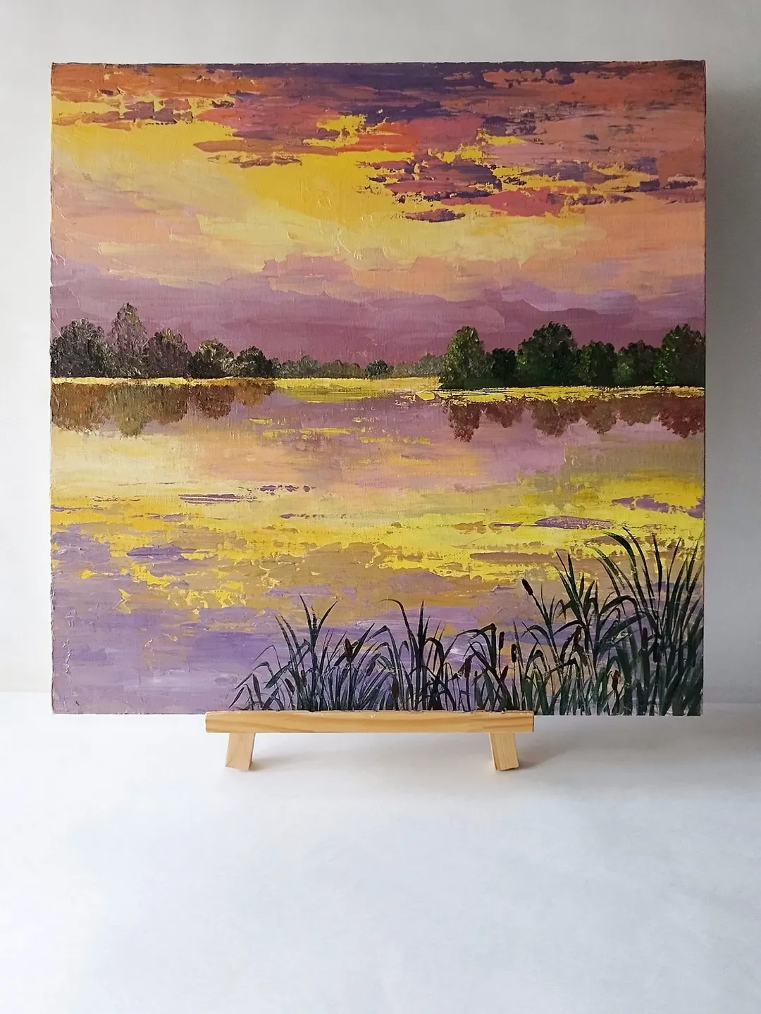 Acrylic Painting: Sunset Landscape Art Wall Decor