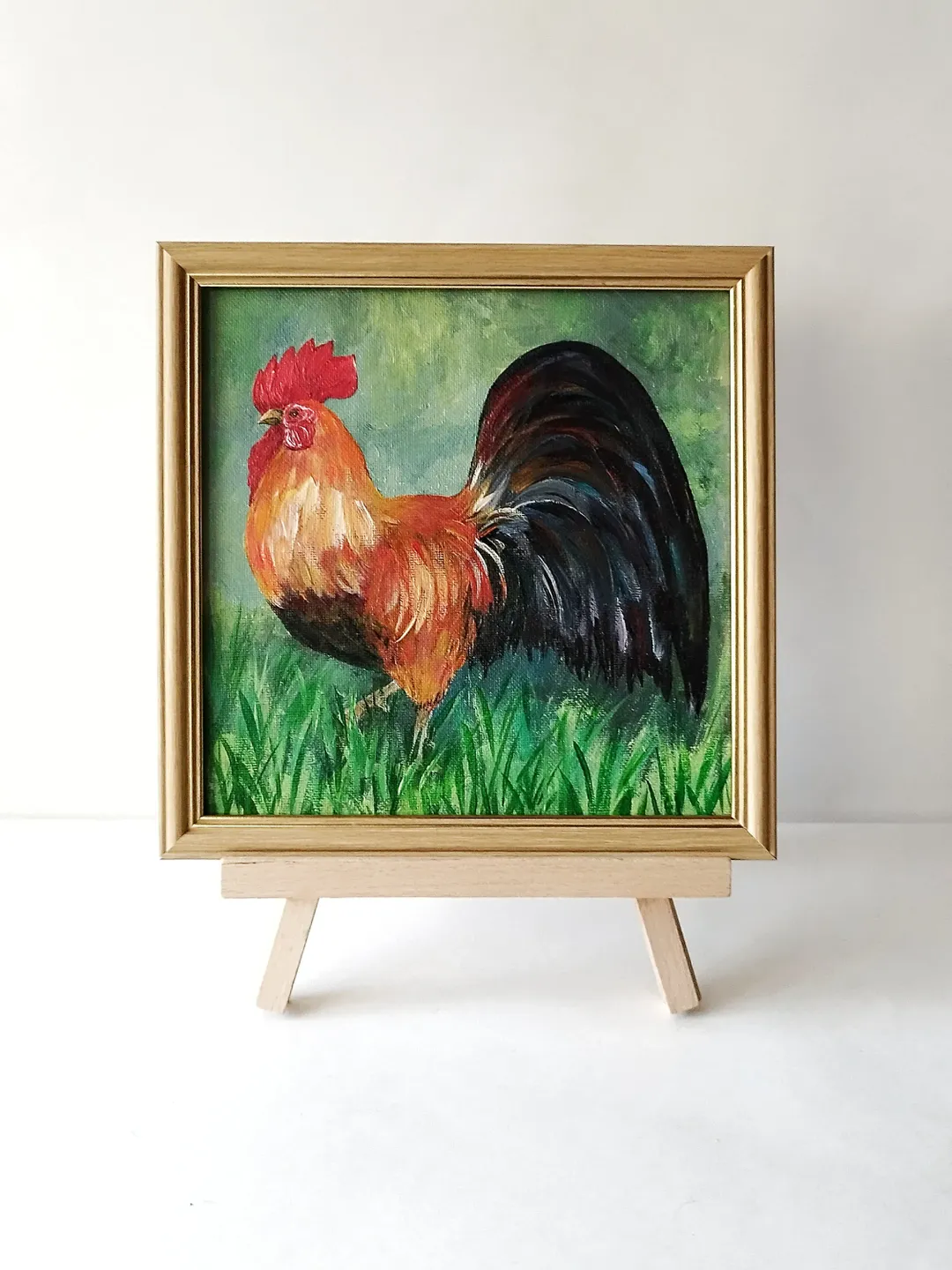 Bird pictures wall decor, Orange bird painting, Impressionist bird painting, Impasto painting