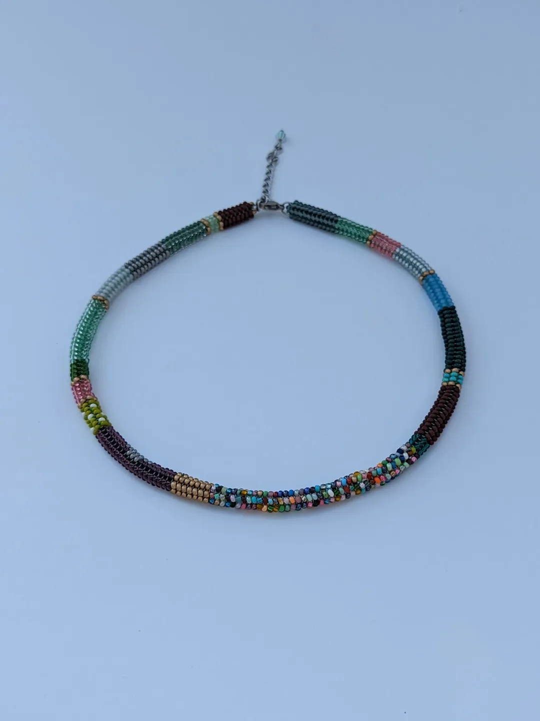 Dark thick beaded choker necklace, boho necklace for woman