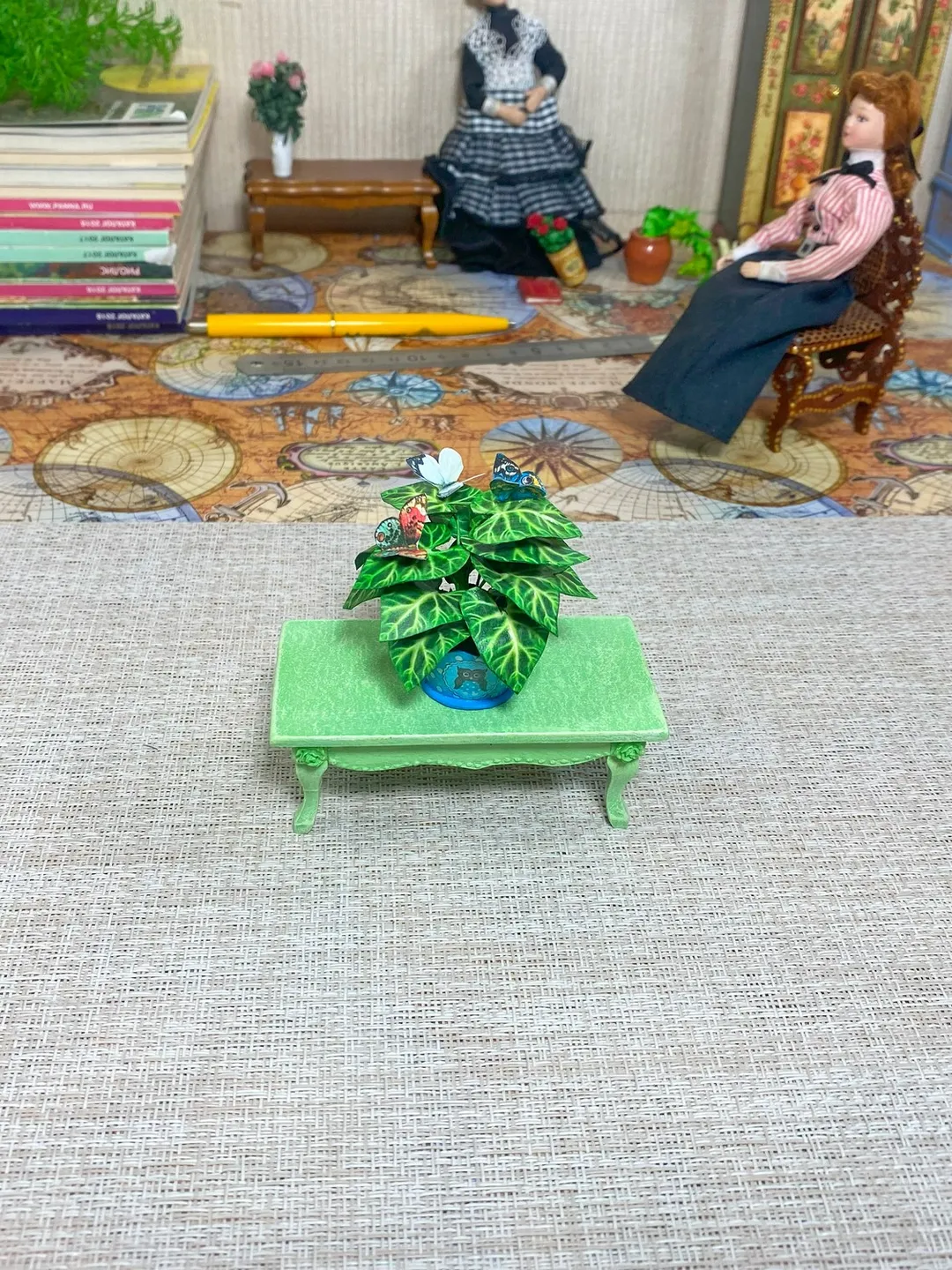 Flowers in a pot. 1:12. TUTORIAL. Dollhouse miniature.Flowers for a doll.