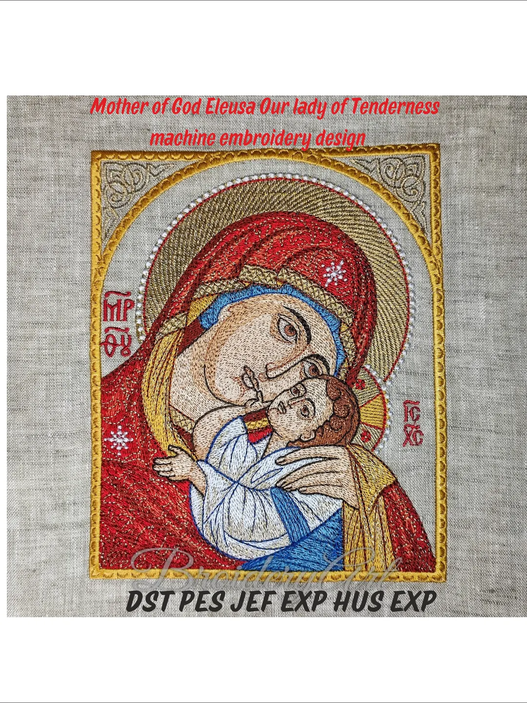 Mother of God Eleusa Our lady of Tenderness machine embroidery design