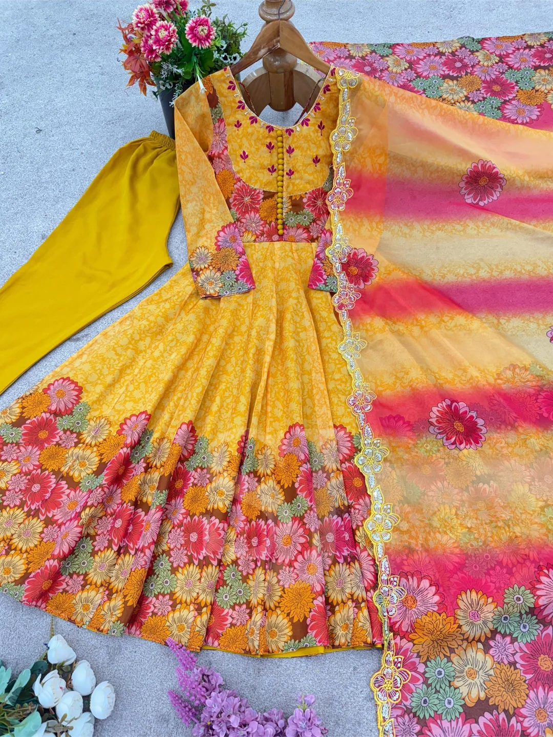 Pakistani Salwar Kameez Designer Suit Set, Indian Women Anarkali Kurta Pant With Dupatta Set, 3 Piece Combo Suit, Wedding Festival Wear Suit