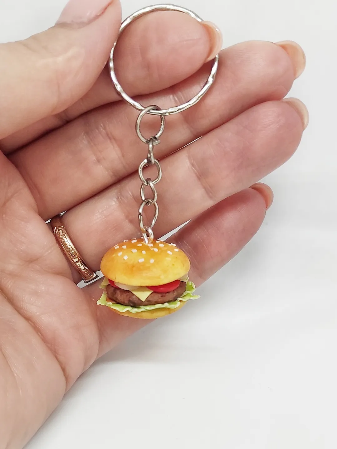 Keychain for keys, gift for him, gift for her, gift idea, keyring fast food, mini food, keyrings with decor, keychain