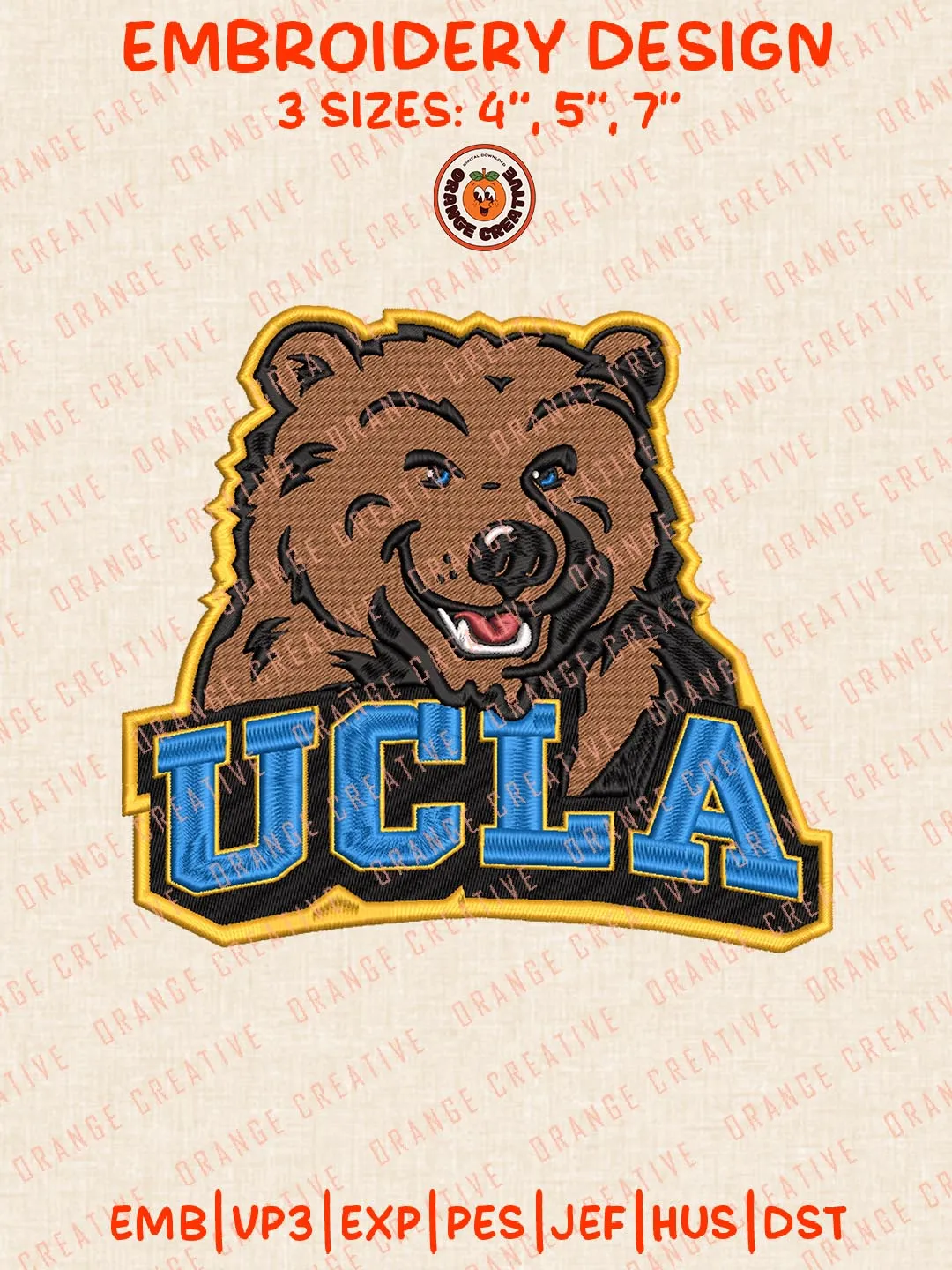 Ucla Rug UCLA Logo Embroidery Design Files, NCAA Logos Embroidery Designs, NCAA ...