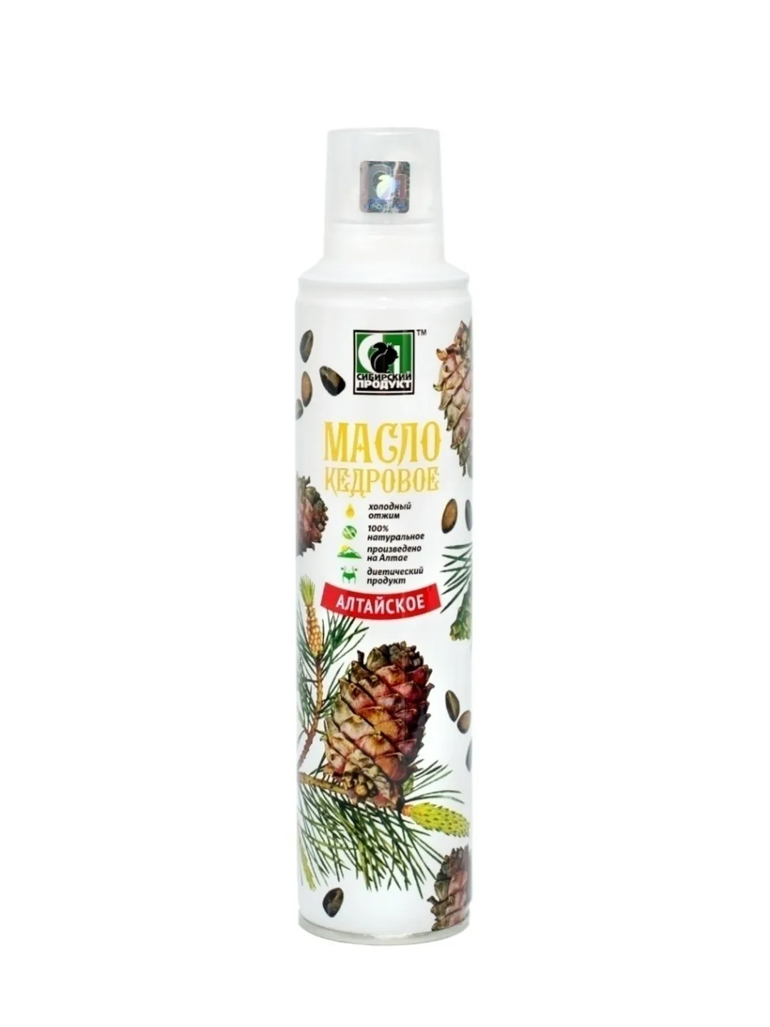 Unrefined pine nut spray oil "Altai", 250ml/cedar/natural