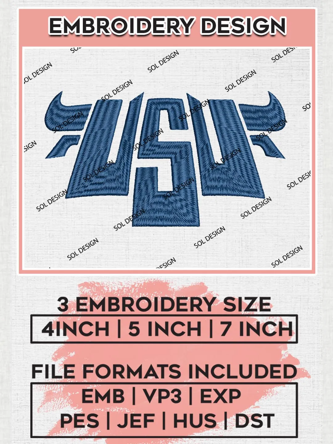 USU Aggies Logo Embroidery Files, NCAA Utah State Aggies Team Embroidery, NCAA Aggies Machine embroidery designs, Digital Download