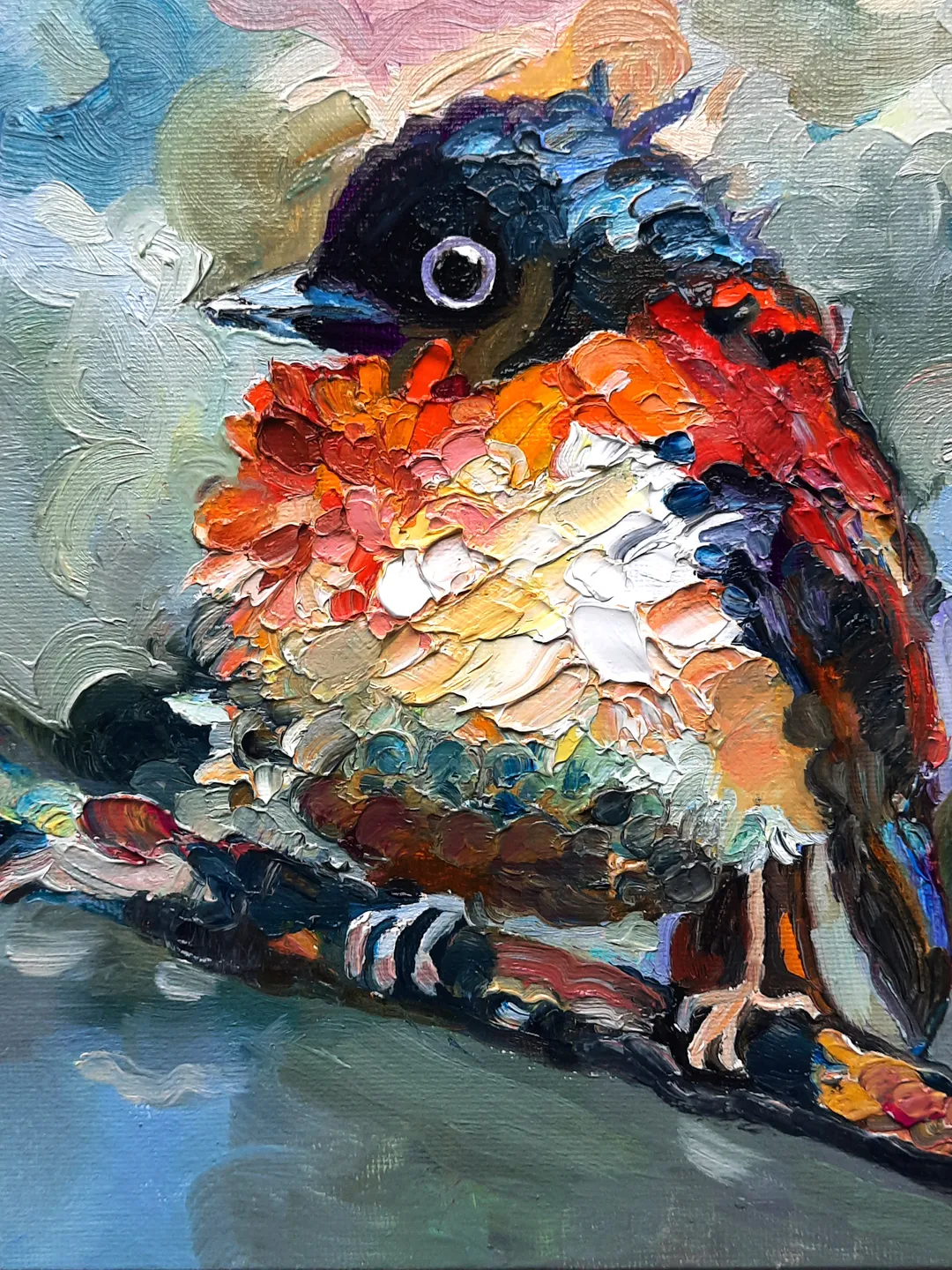 Bird Oil Impasto  Oil Painting Original Oil painting 8*8