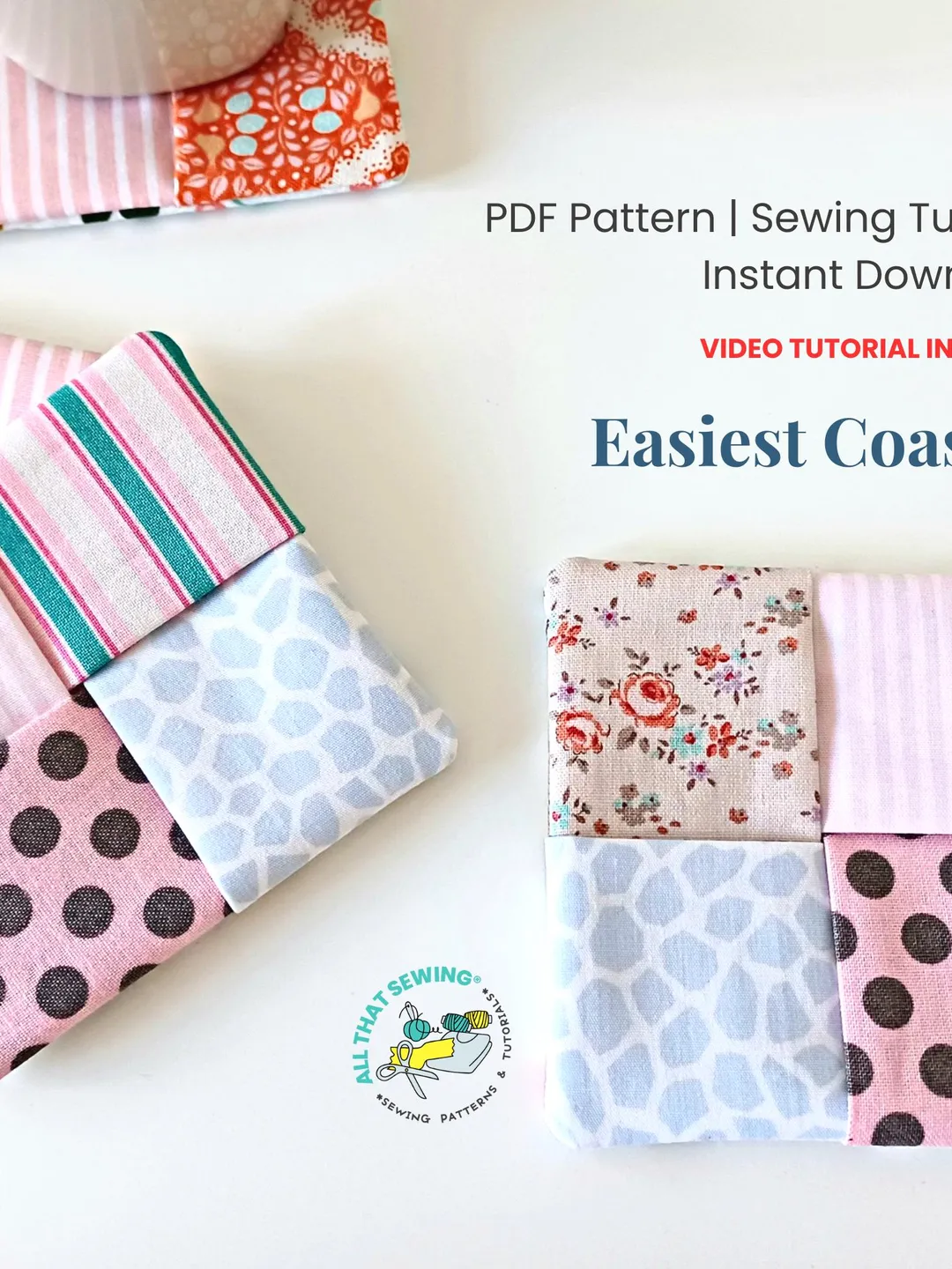 Fabric Coaster Pattern - Mug Rug Coaster Sewing Pattern PDF/ Quick Sew ...