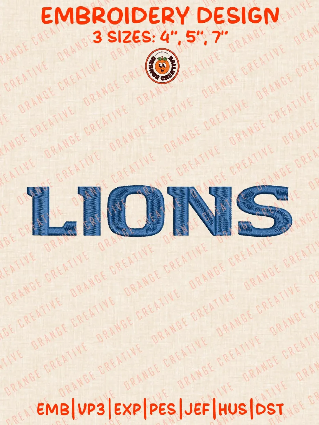 NCAA Lions Embroidery Design, NCAA East Texas A&M Lions Team Logo Embroidery Design, Machine Embroidery Design File, 4 Sizes, Digital Download