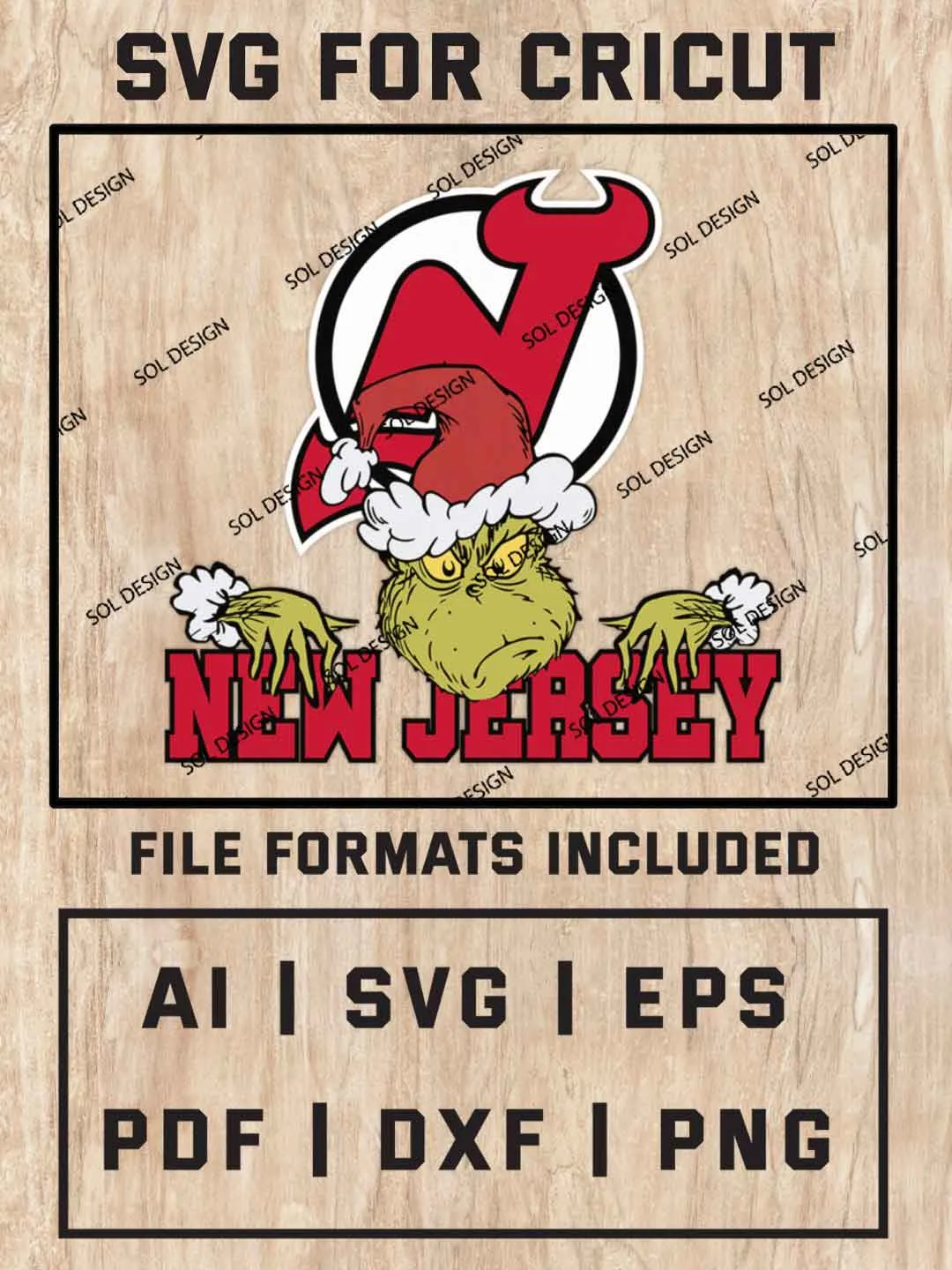 Grinch New Jersey Devils SVG, NHL Logo SVG Design, NHL New Jersey Devils SVG, NHL Devils Cricut, Christmas Svg, Grinch svg, Digital Download