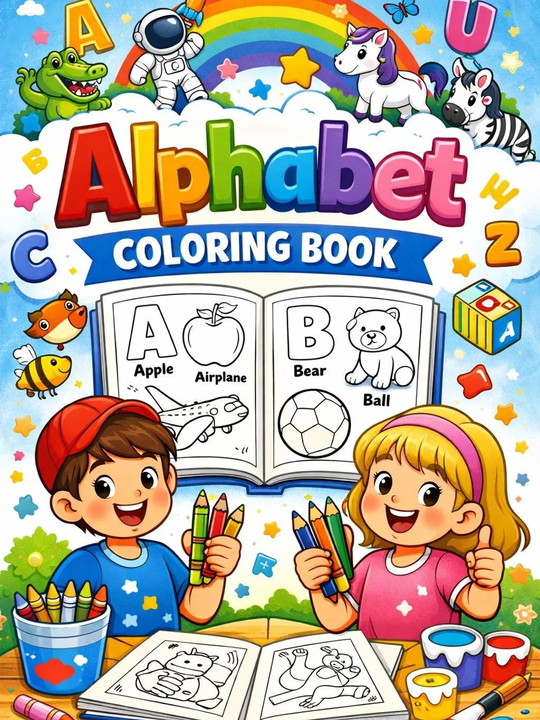 ABC Coloring Book for Kids 3-6 – Alphabet Activity Preschool Learning ...