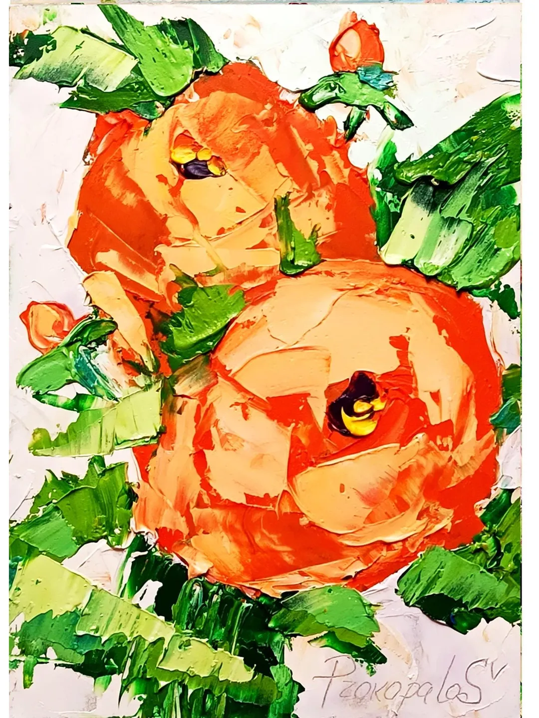 Roses painting Flowers original oil painting Small Original art Roses wall art Pink Roses artwork Floral New home gifts 7x5 in