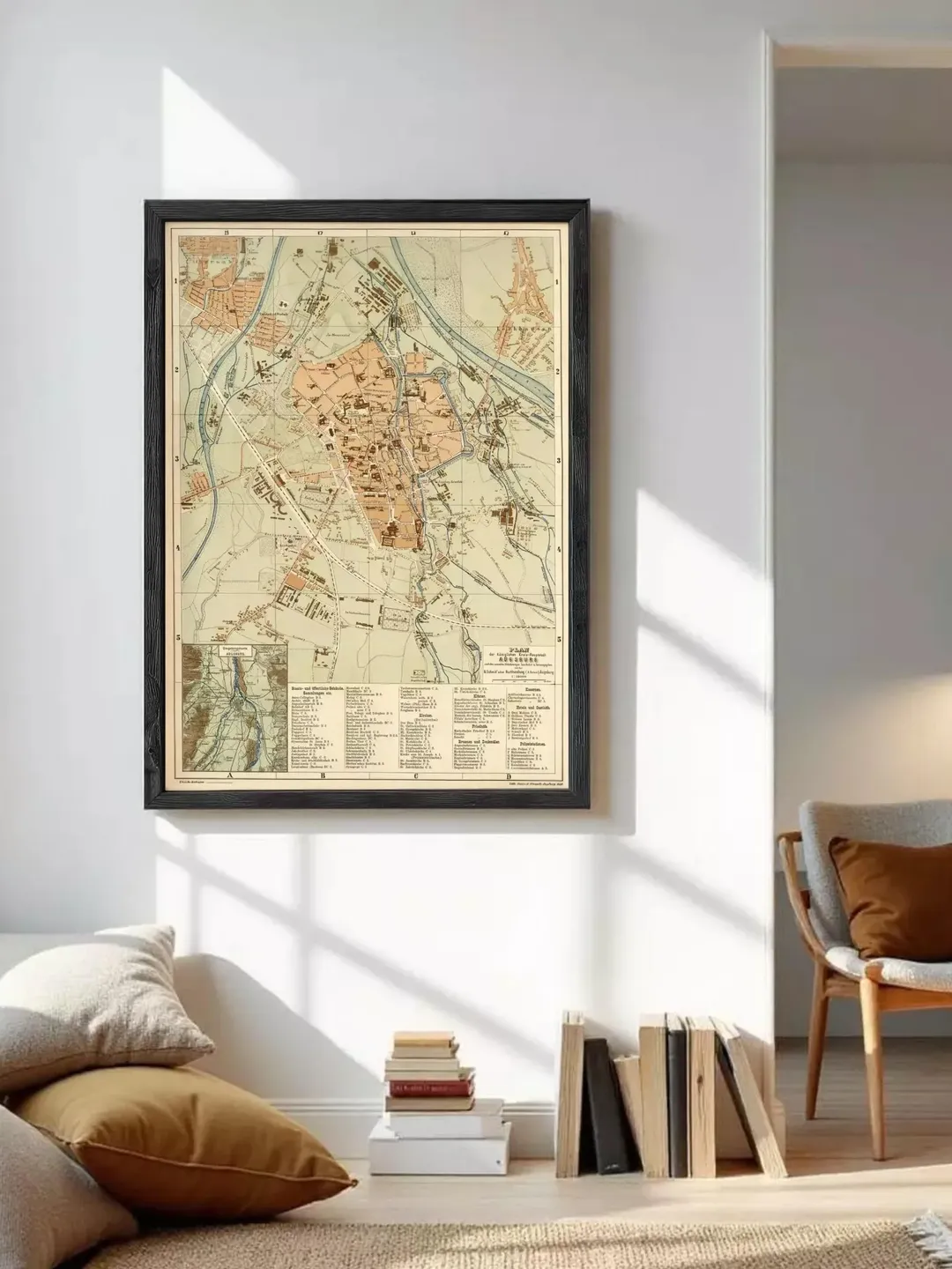 Old Map of Augsburg, Bavaria Germany 1888  | Wall Map Print