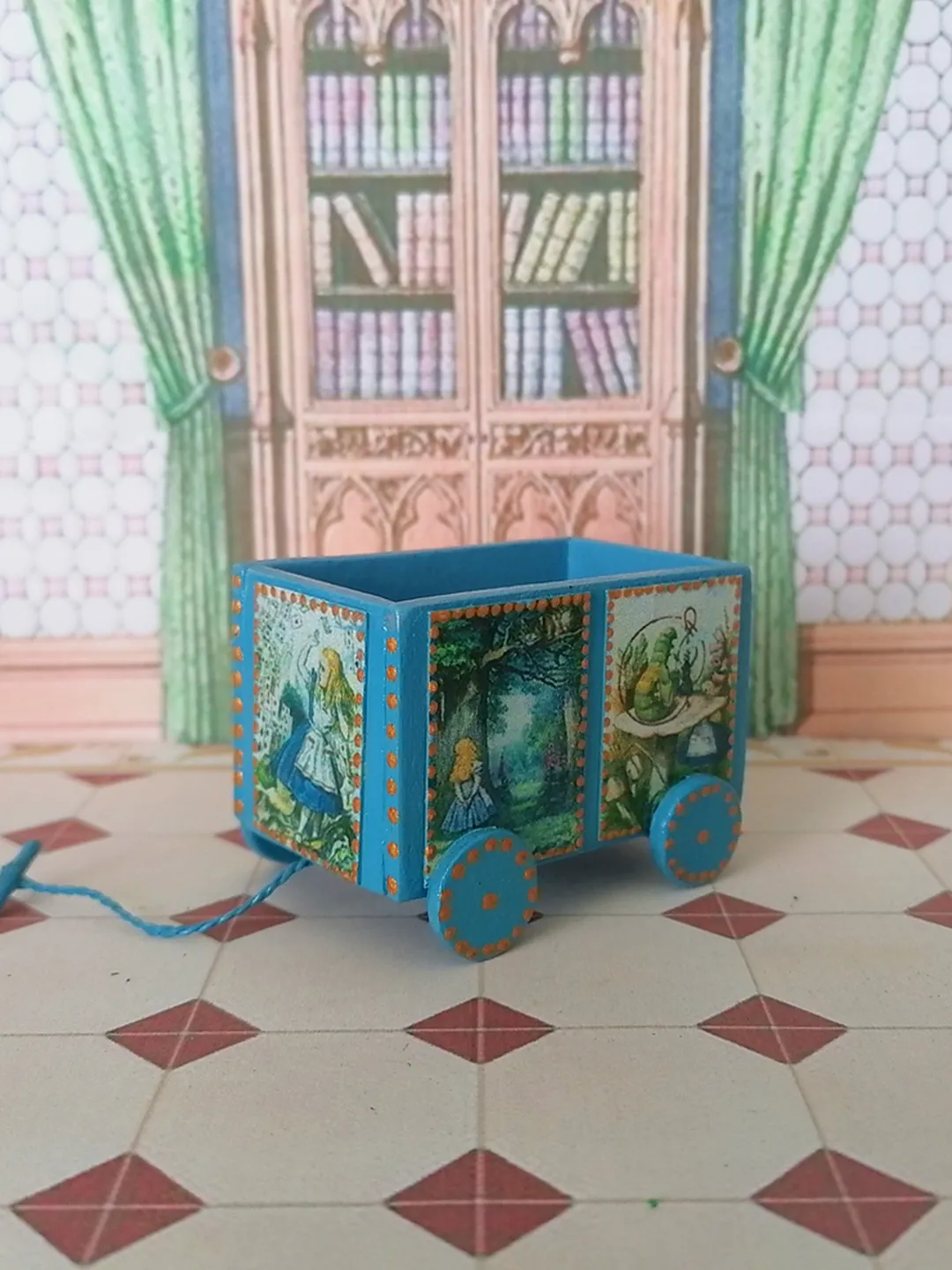 Trolley for dollhouse. Doll toy.1:12 scale.