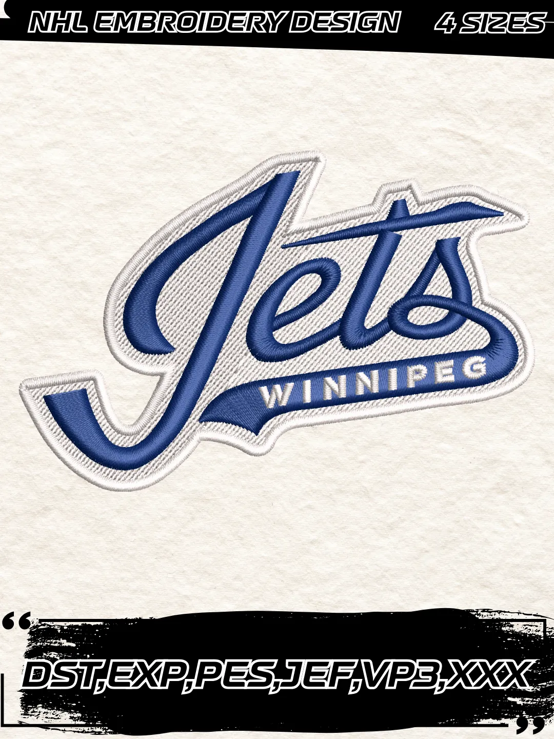 Winnipeg Hockey Embroidery Design-Machine Embroidery File
