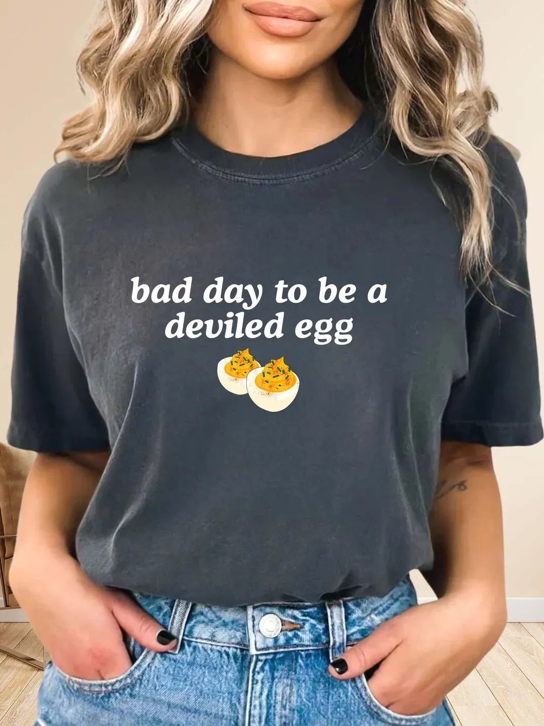 Bad Day to Be a Deviled Egg T-Shirt, Comfort Colors Thanksgiving Tee