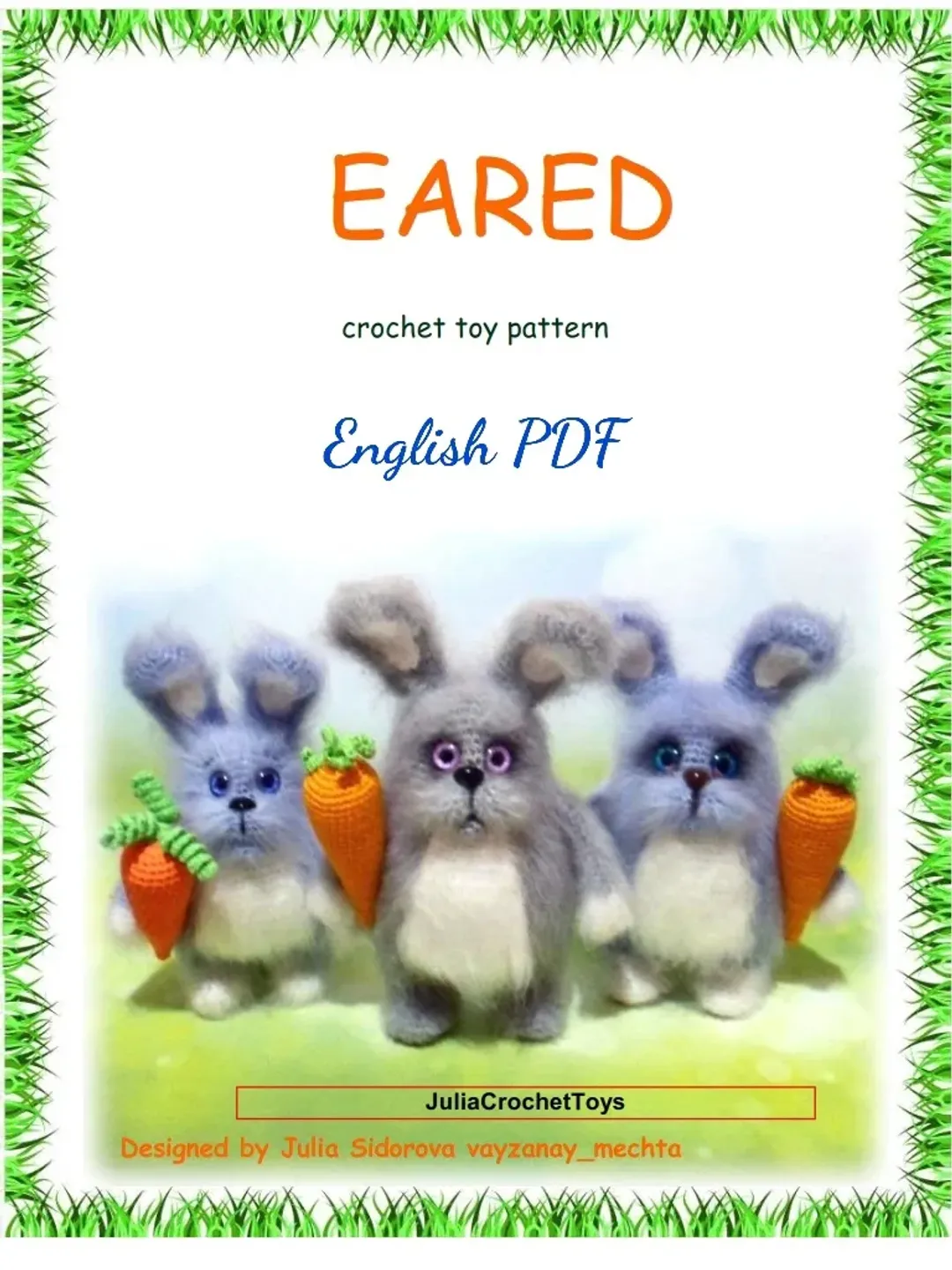 Digital crochet pattern PDF English/Rabbit Crochet/Bunny crochet