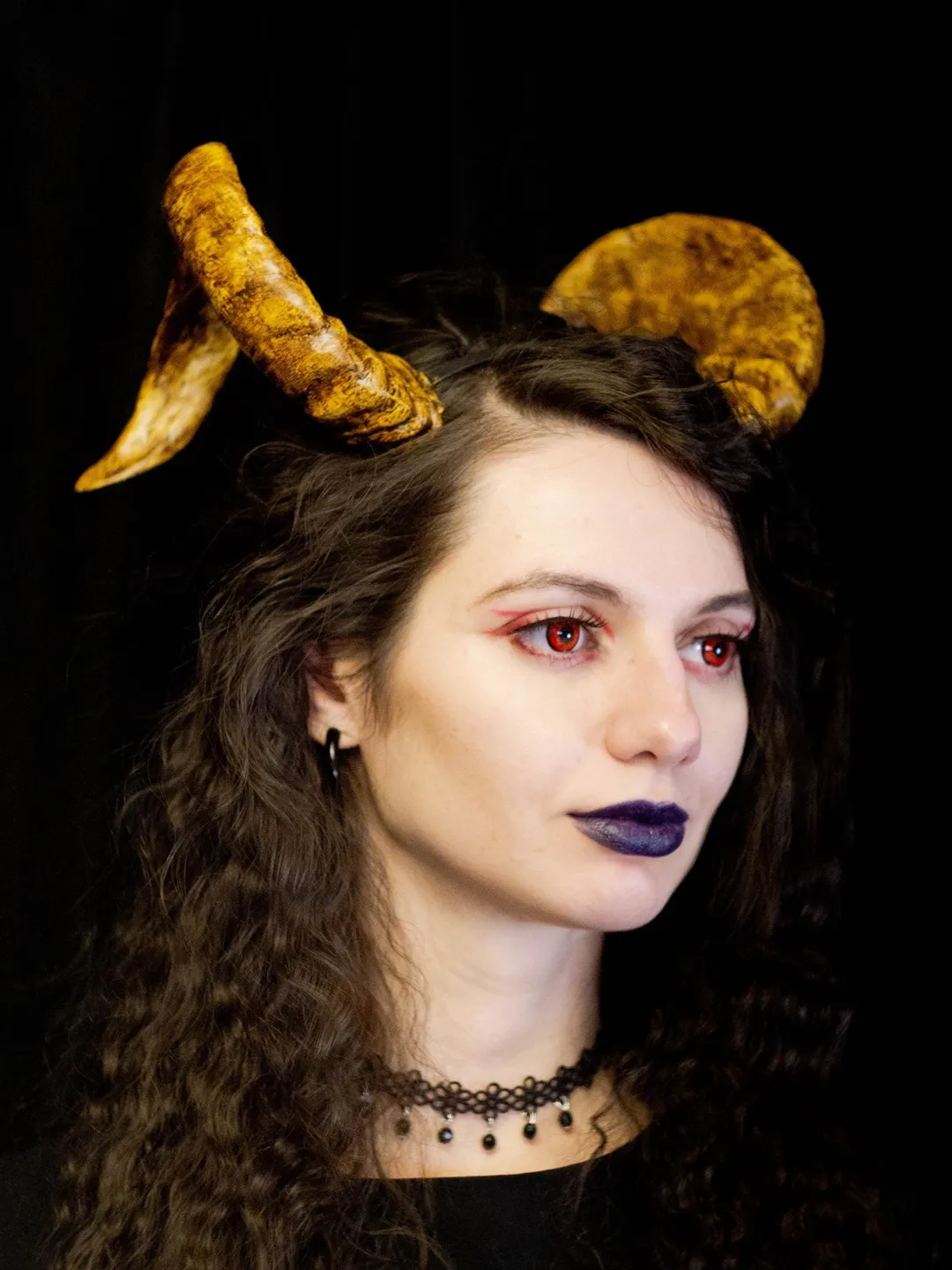 Ram Horns, Horns Headband, Twisted Ram Horns Headpiece for Halloween or Photoshoot, Big Natural Horns