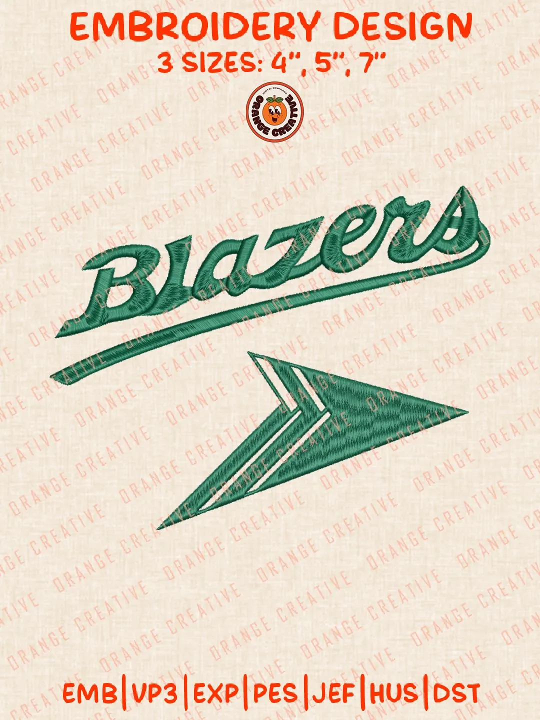 UAB Blazers Text Logo Embroidery Design Files, NCAA Logos Embroidery Designs, NCAA Machine Embroidery Files, 3 Sizes, Custom Sizes, Instant Download