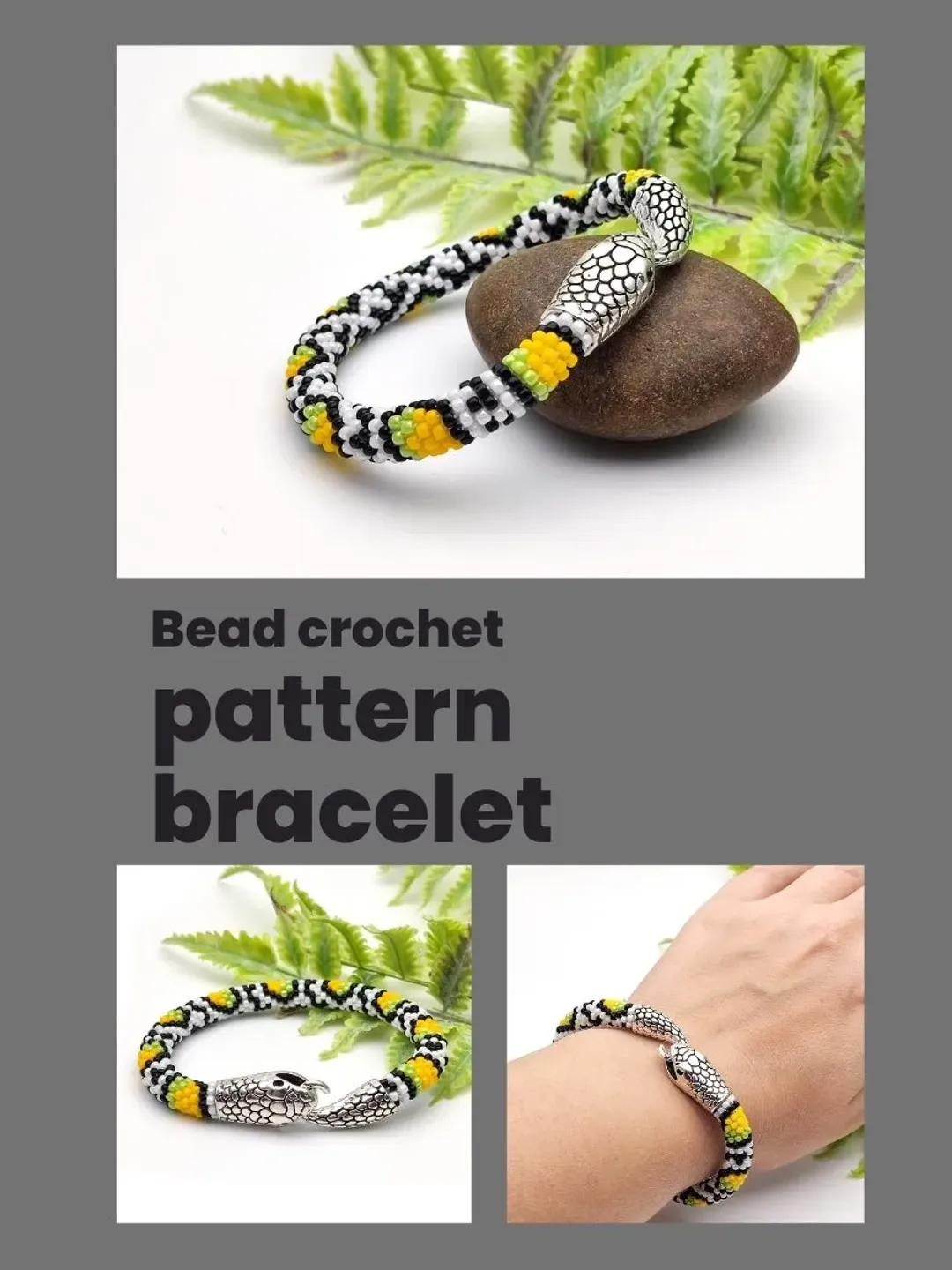 Bracelet pattern, Snake bracelet pattern, Bead crochet pattern, Rope ...