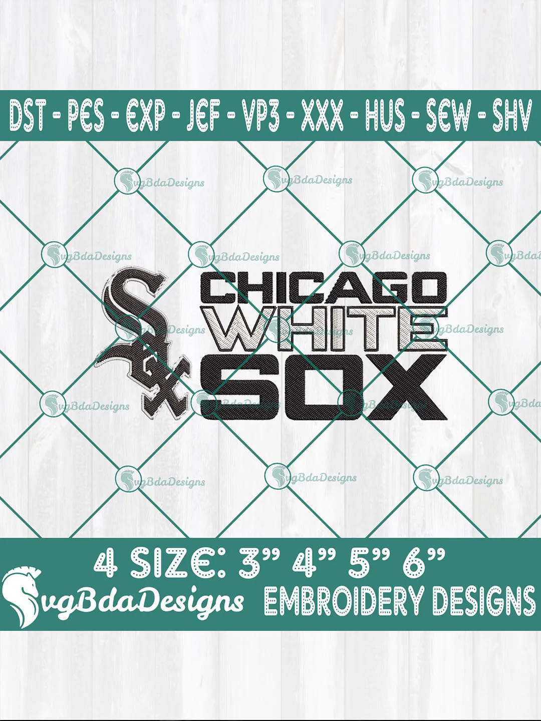 Chicago White Sox Baseball Embroidery Designs – MLB Logo Embroidery