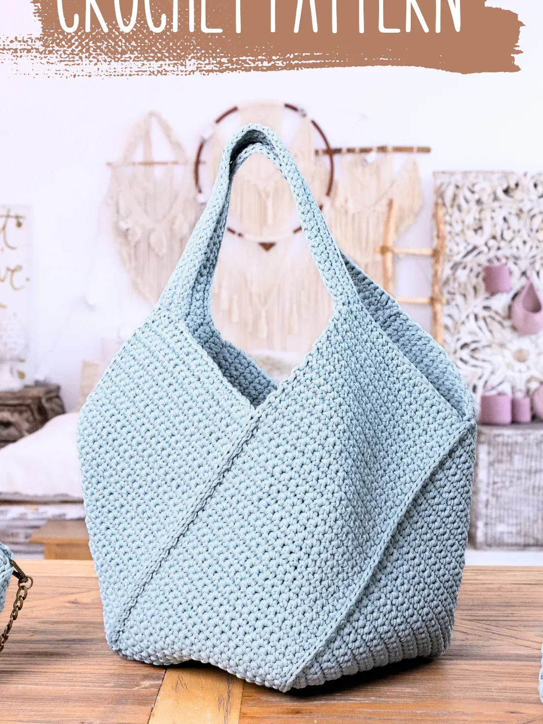 Crochet Bag Pattern PDF, Tote bag DIY, Beach Bag, Shopping bag ...